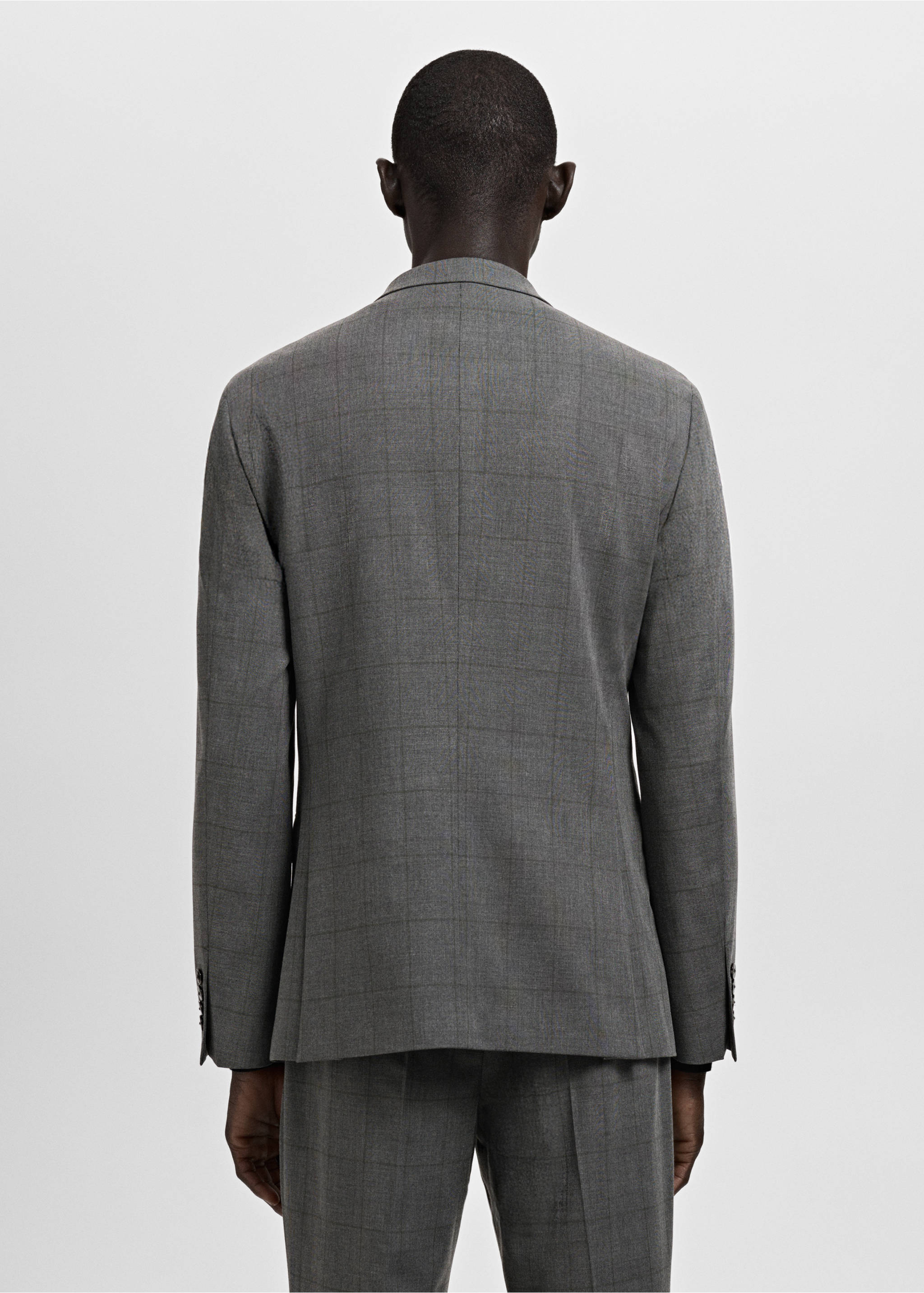 Super slim-fit suit jacket in stretch fabric - Reverse of the article, Medium Heather Grey. Ref: 27061224-00.