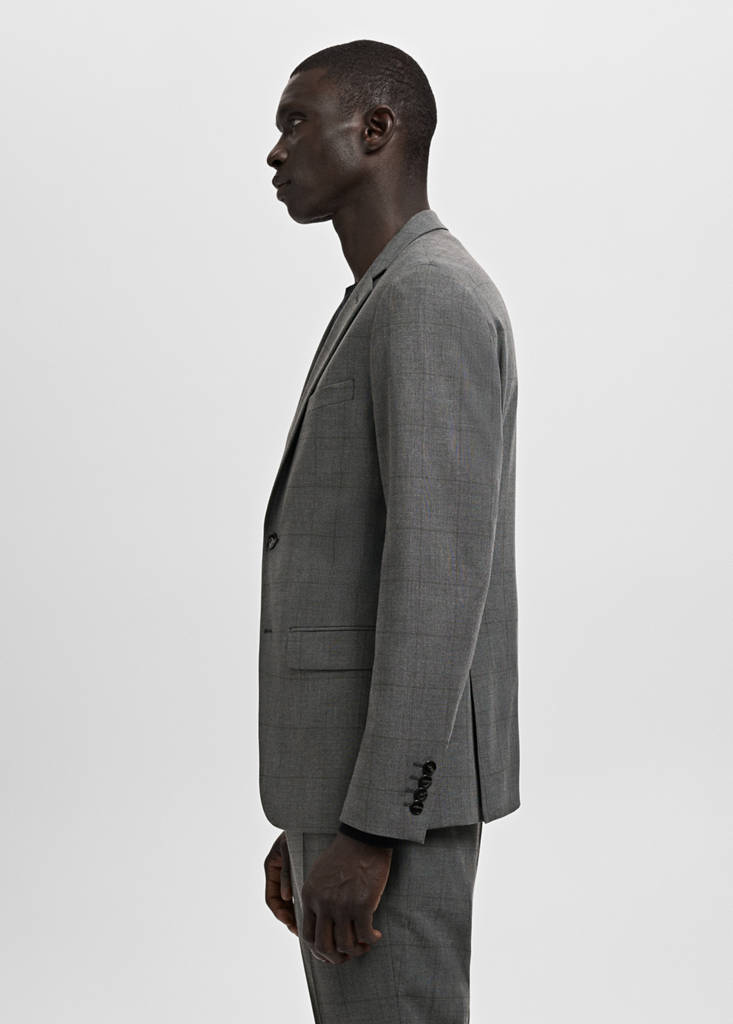 Super slim-fit suit jacket in stretch fabric — Medium Heather Grey