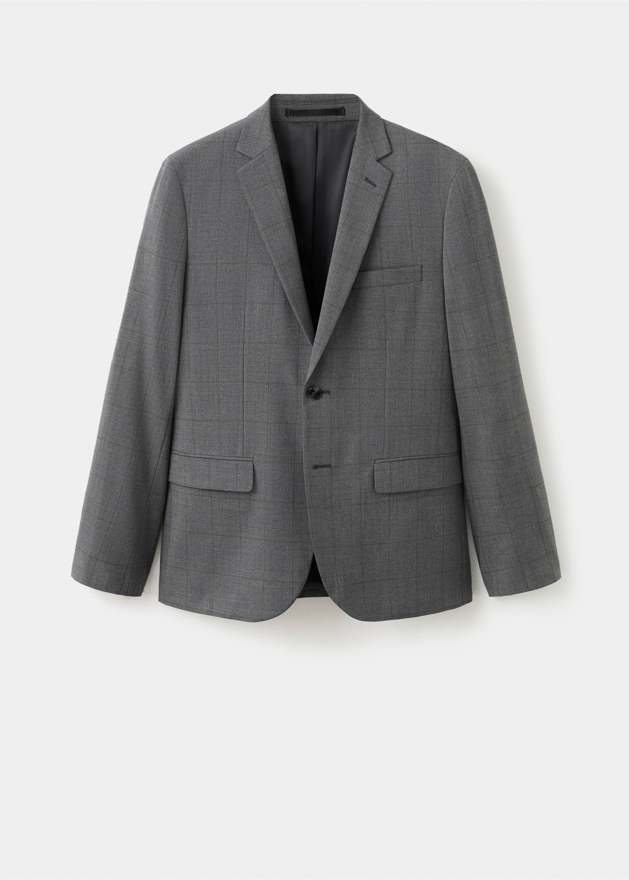Super slim-fit suit jacket in stretch fabric - Article without model, Medium Heather Grey. Ref: 27061224-00.