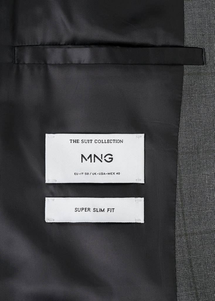 Super slim-fit suit jacket in stretch fabric — Medium Heather Grey