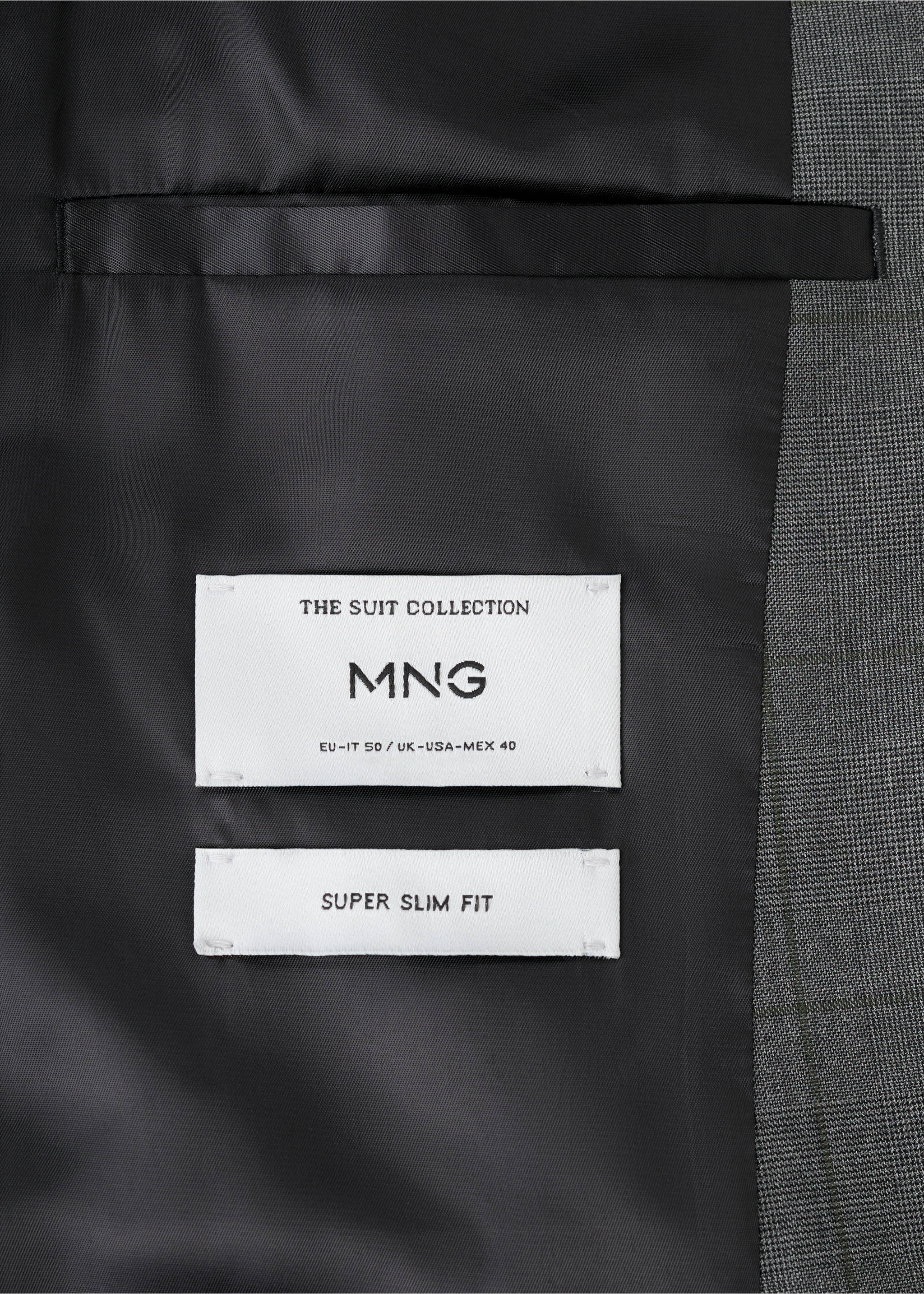 Super slim-fit suit jacket in stretch fabric - Details of the article 0, Medium Heather Grey. Ref: 27061224-00.