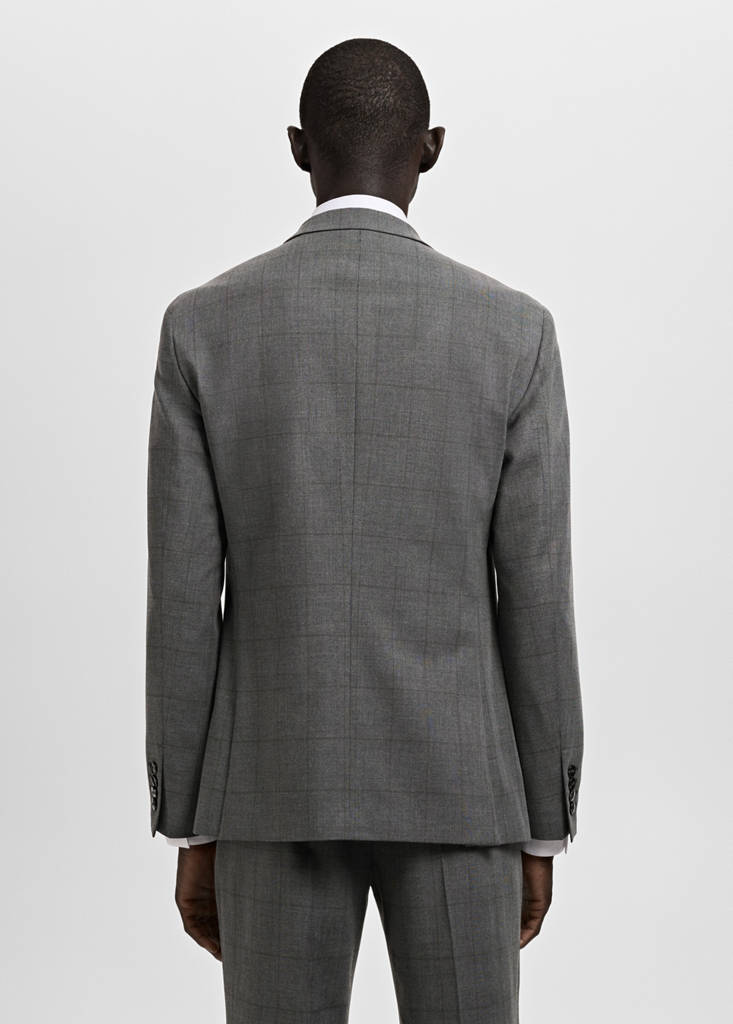 Super slim-fit suit jacket in stretch fabric — Medium Heather Grey