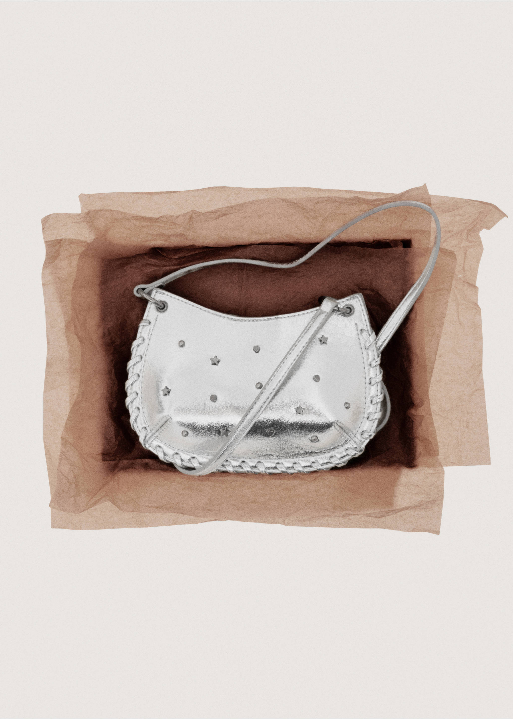 迷你星星铆钉包 - null, 银灰色. Ref: 27061227-00.