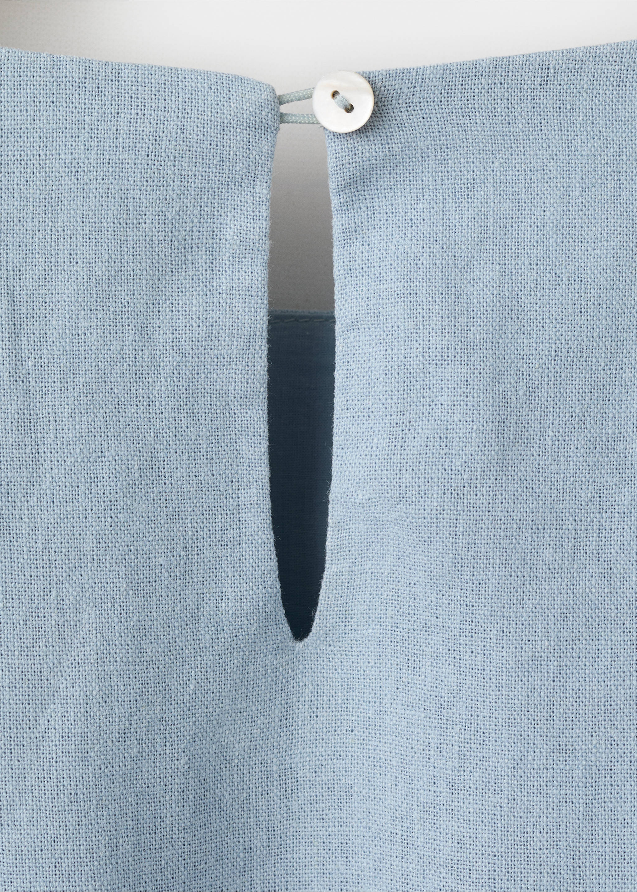 Asymmetrical linen dress - Details of the article 0, Blue. Ref: 27061229-00.