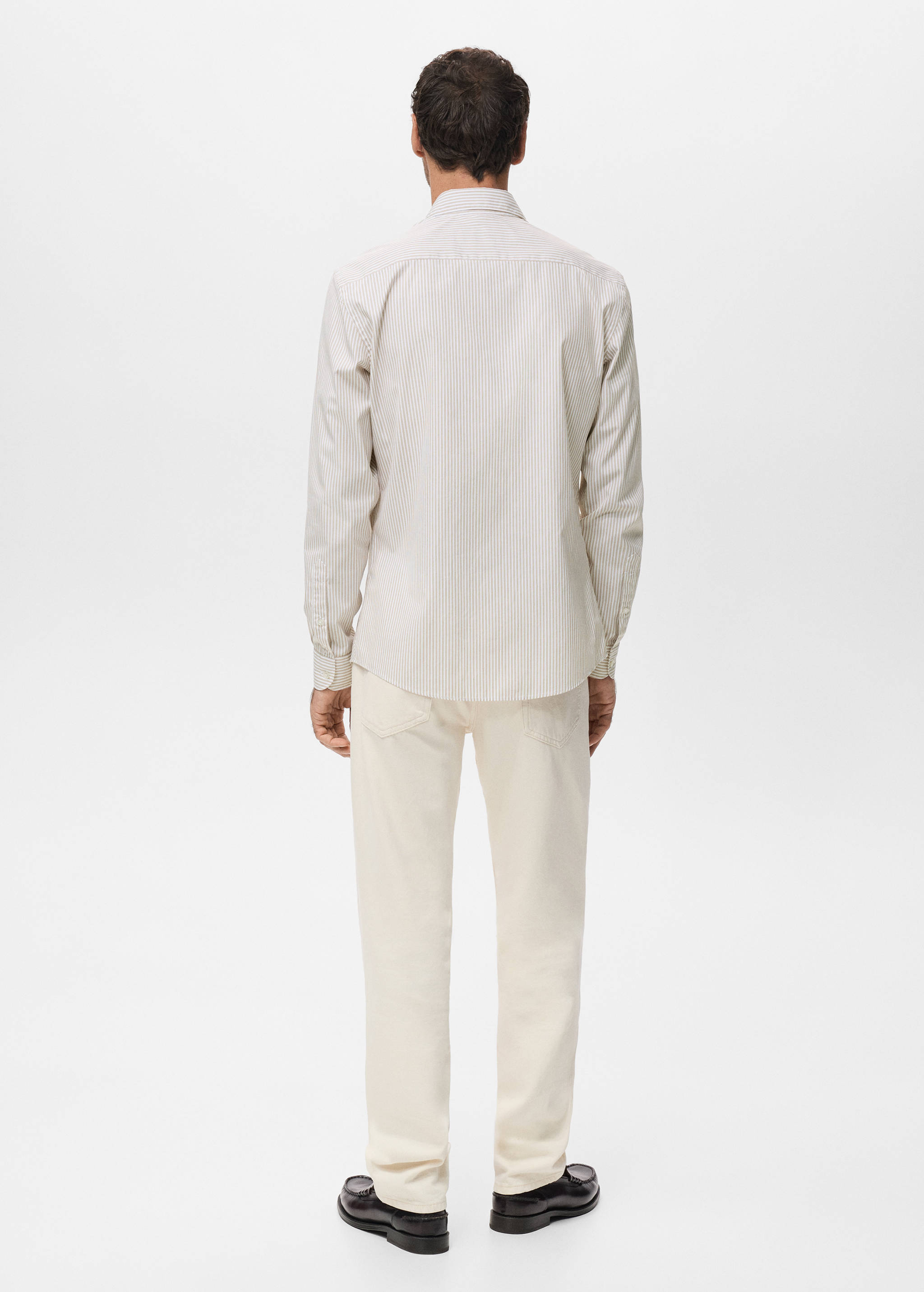 Regular fit striped cotton shirt - Reverse of the article