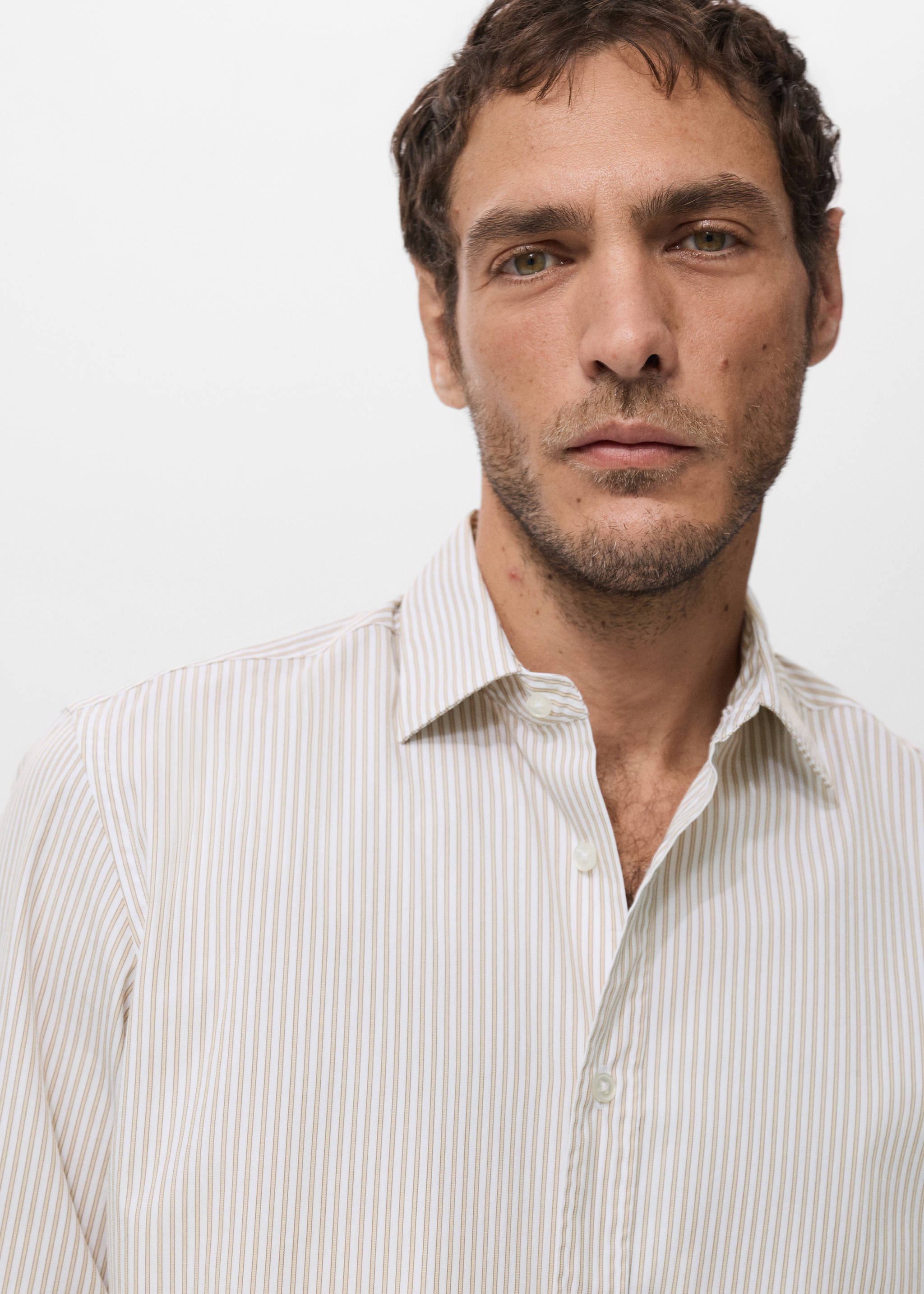 Regular fit striped cotton shirt - Details of the article 6