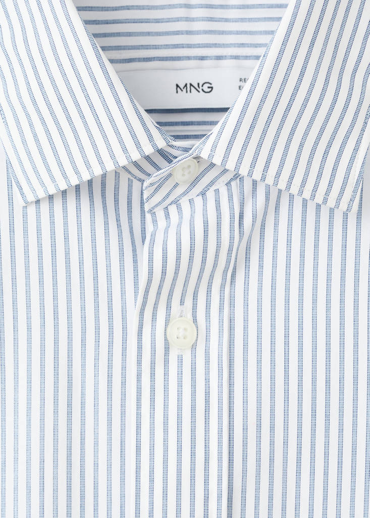Regular fit striped cotton shirt — Sky Blue