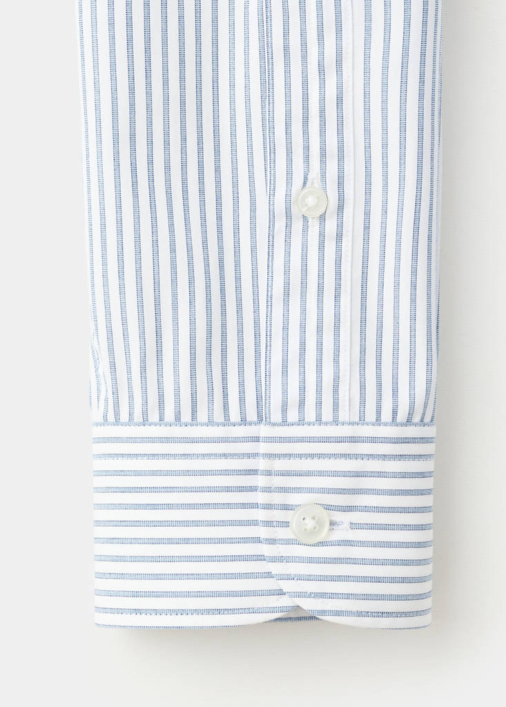 Regular fit striped cotton shirt — Sky Blue