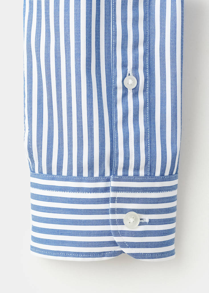 Regular fit striped cotton shirt — Ink Blue