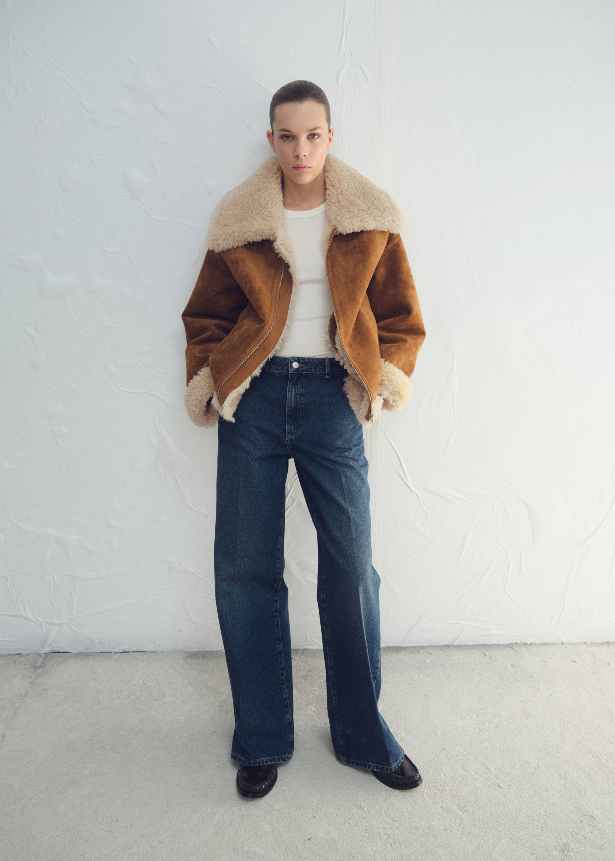 Double-faced shearling jacket - General plane