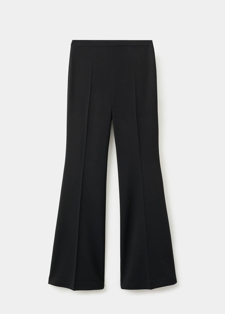 High-waist flared trousers — Black