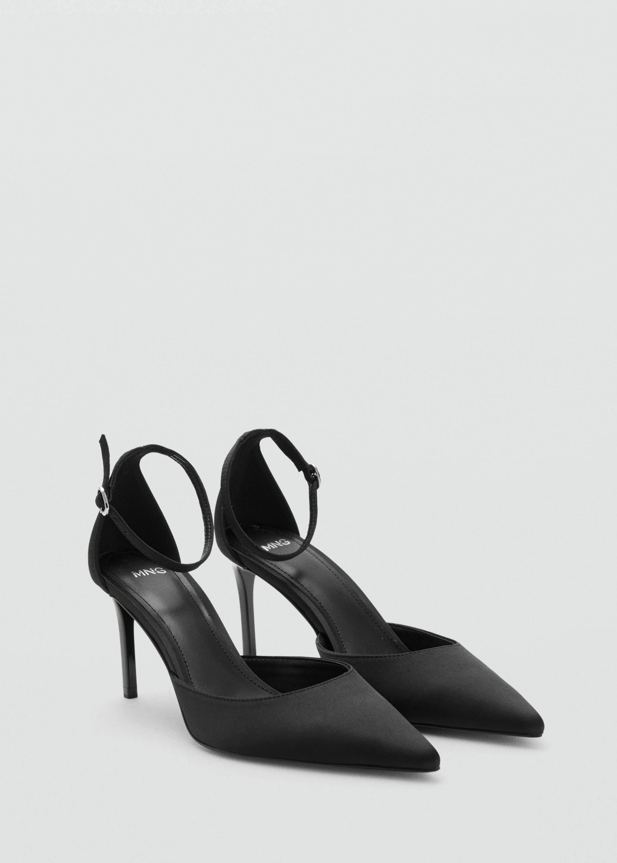 Satin court shoes with ankle straps - Medium plane