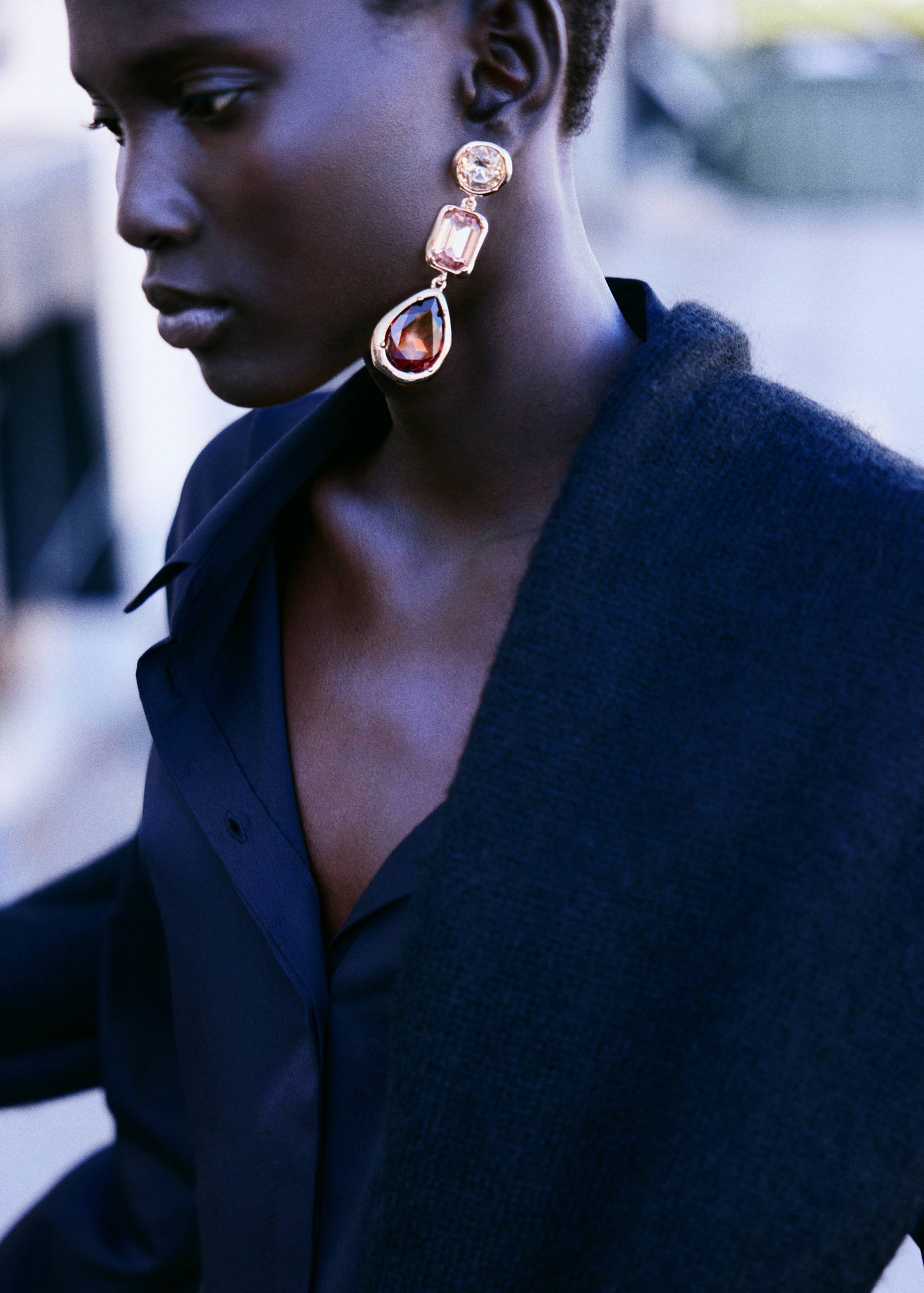 Combined long earrings - General plane