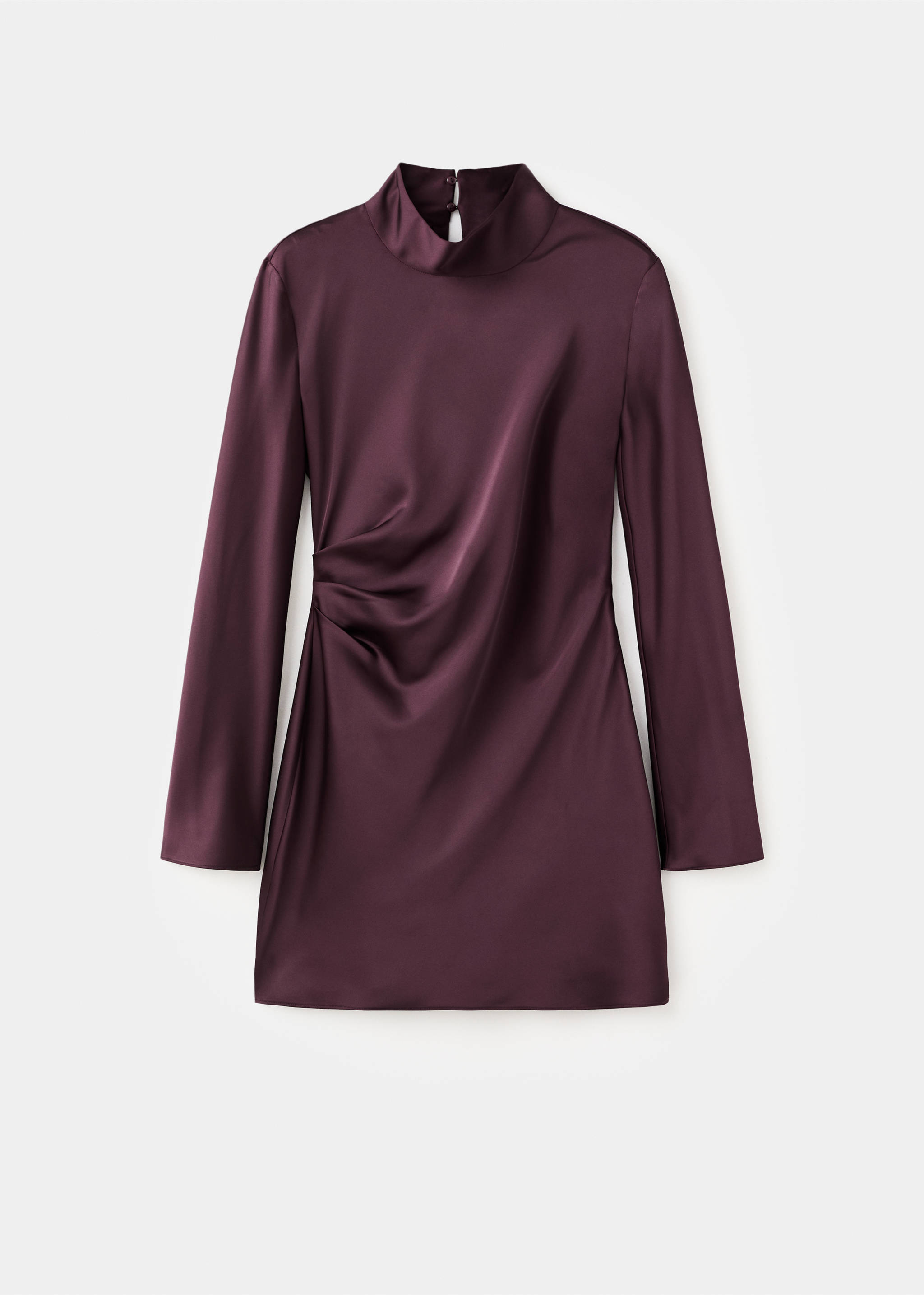 Robe en satin détail pinces - Article sans modèle, Cerise. Ref: 27061238-00.