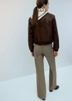 Croc-effect bomber jacket — Brown 3