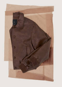 Croc-effect bomber jacket — Brown 5