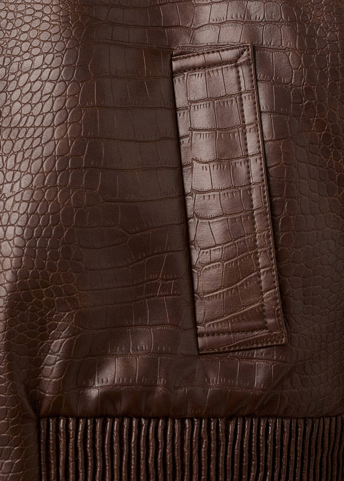Croc-effect bomber jacket — Brown