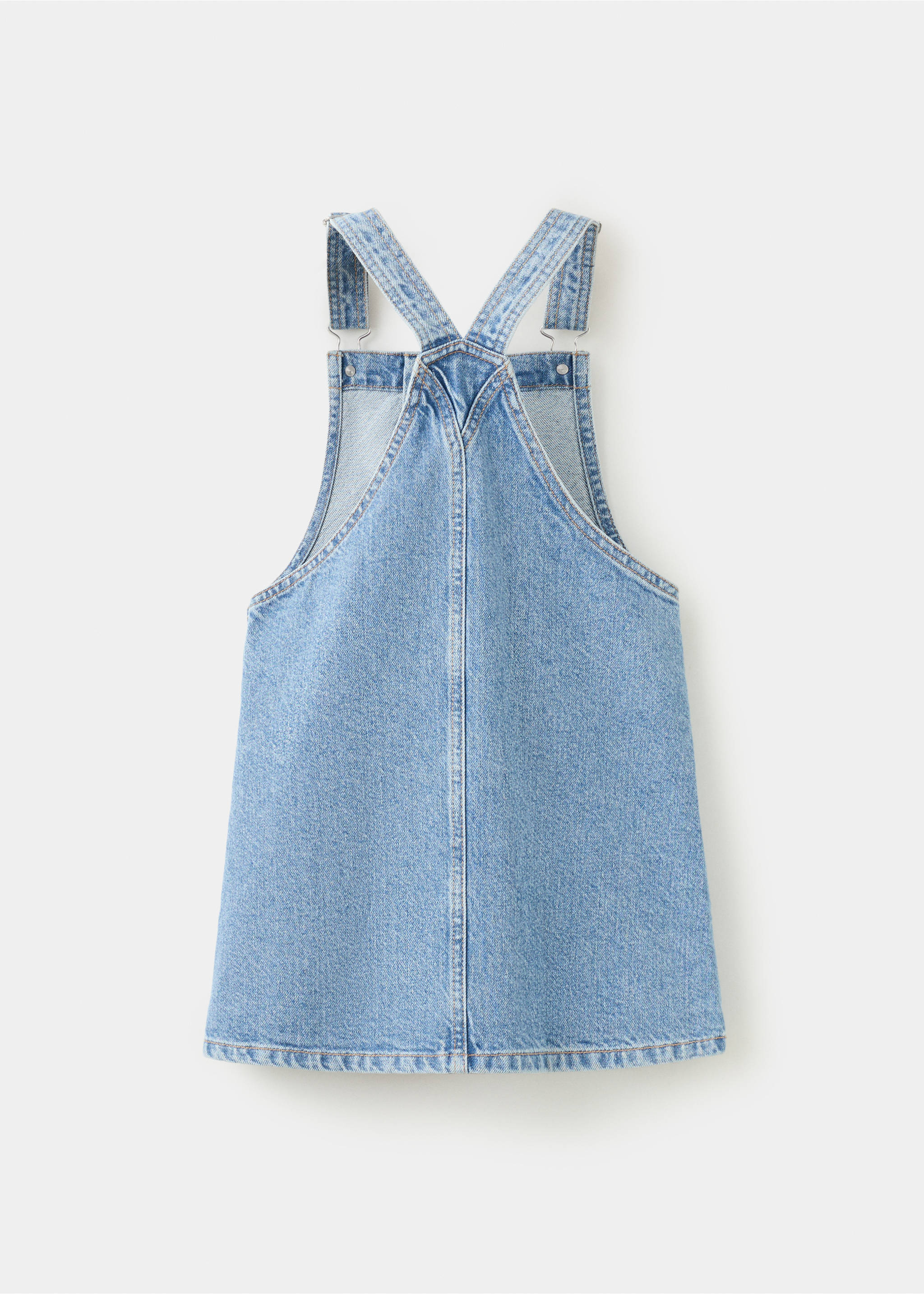 Short denim pinafore - Reverse of the article, Medium Blue. Ref: 27061240-00.