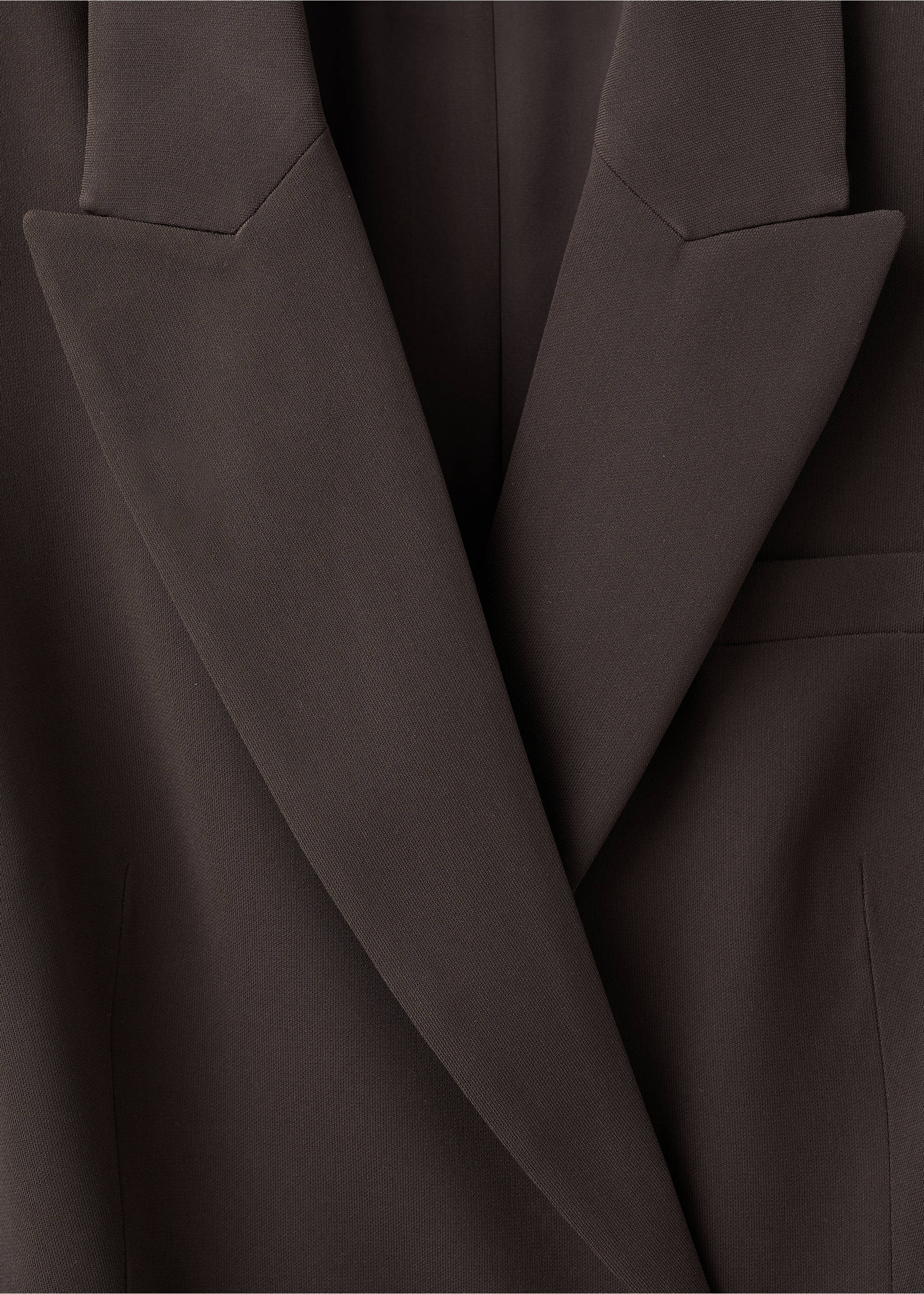 Blazer-style dress with belt - Details of the article 0, Chocolate. Ref: 27061242-00.