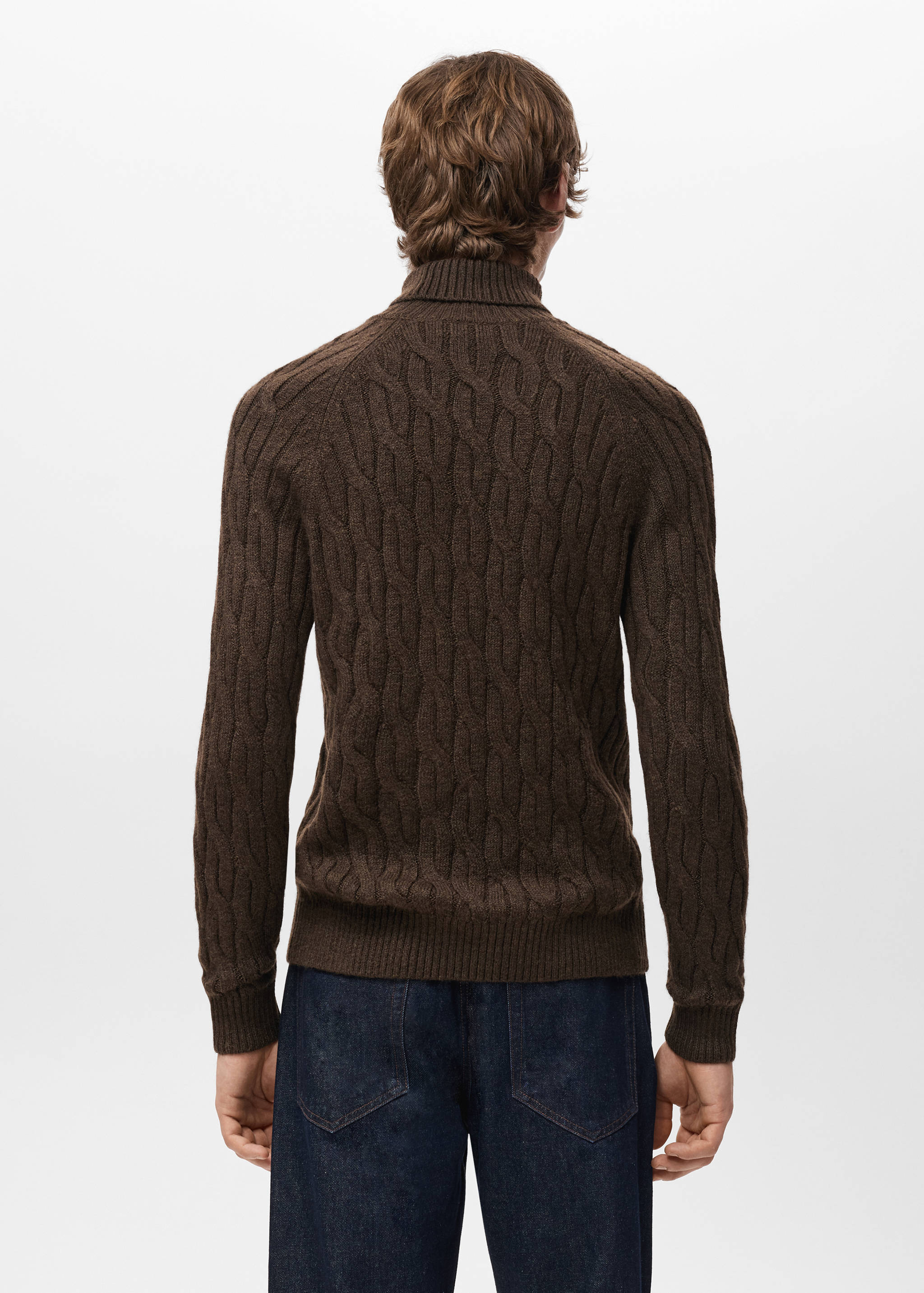 Cable-knit turtleneck sweater - Reverse of the article