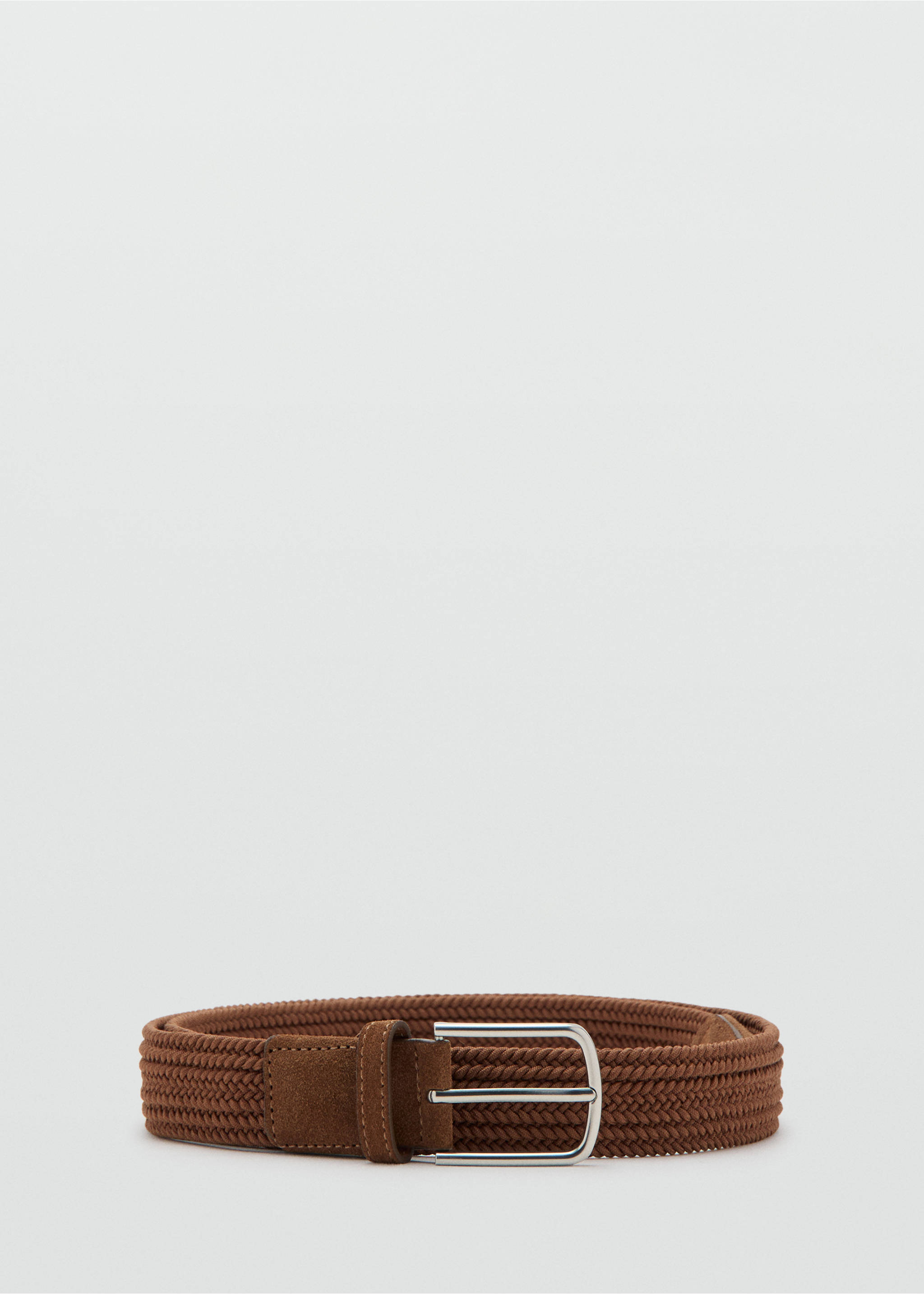 Braided elastic belt - Article without model, Medium Brown. Ref: 27061244-00.