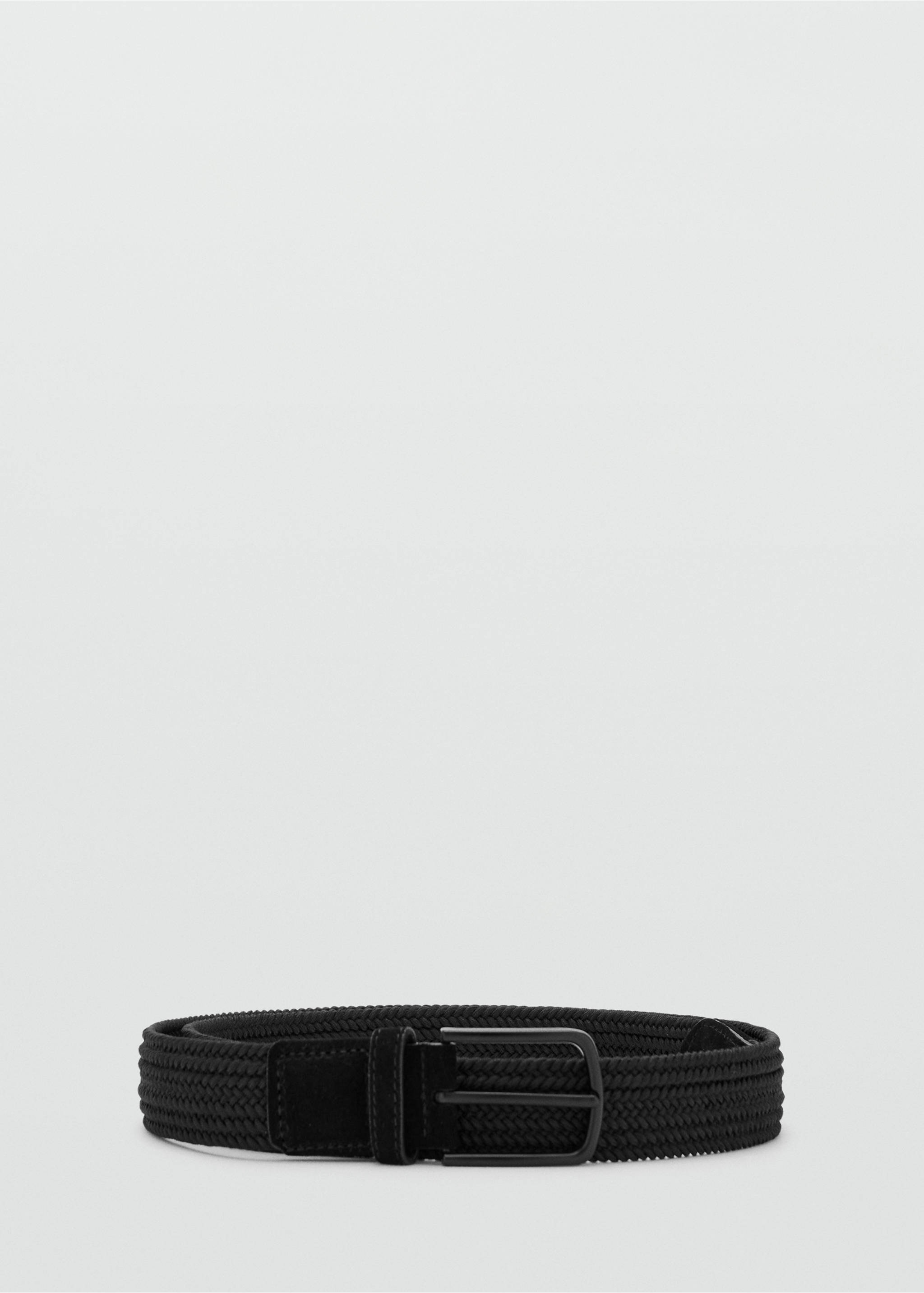 Braided elastic belt - Article without model, Black. Ref: 27061244-00.