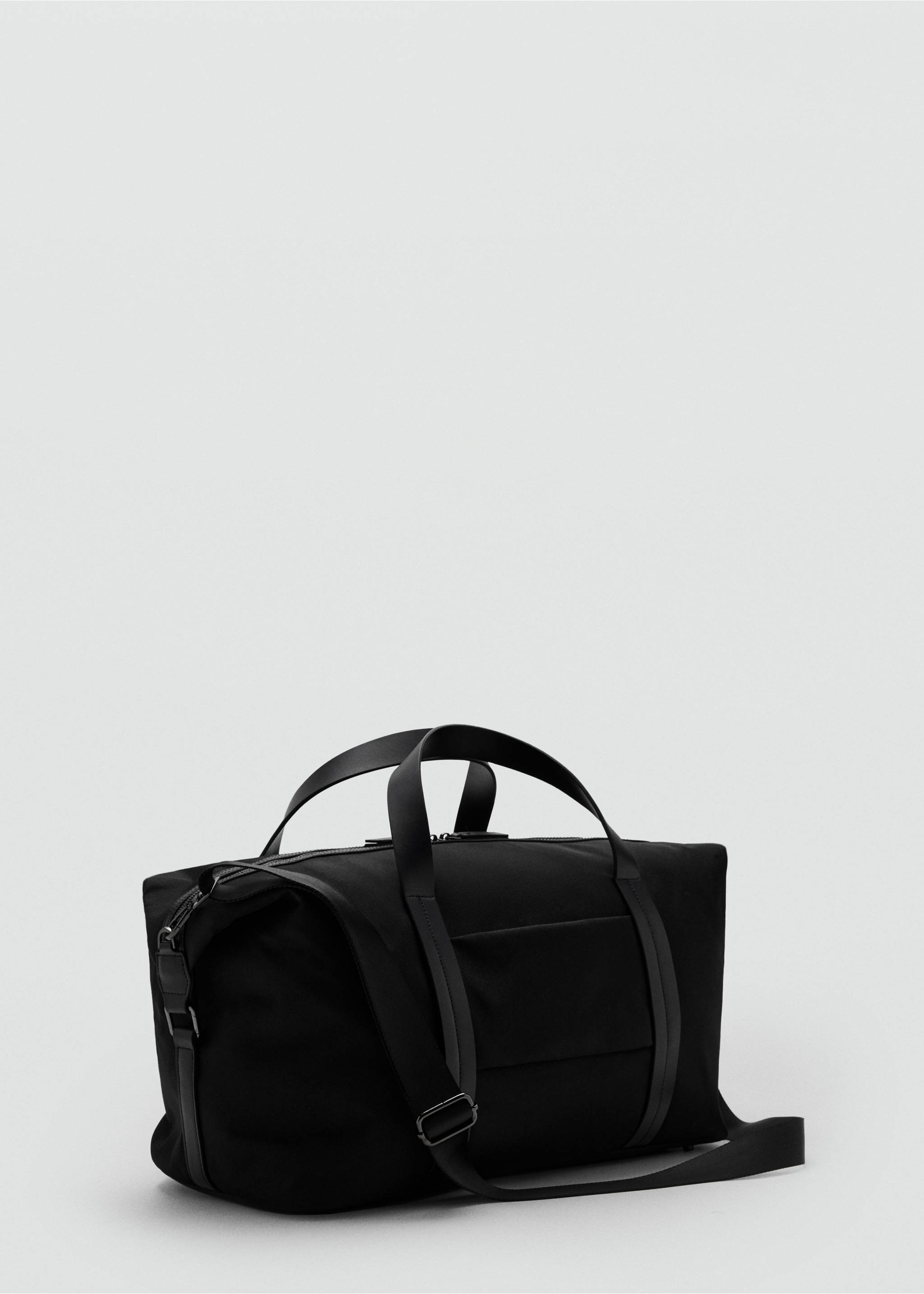 Bolso bowling combinado piel - Plano medio, Negro. Ref: 27061245-00.