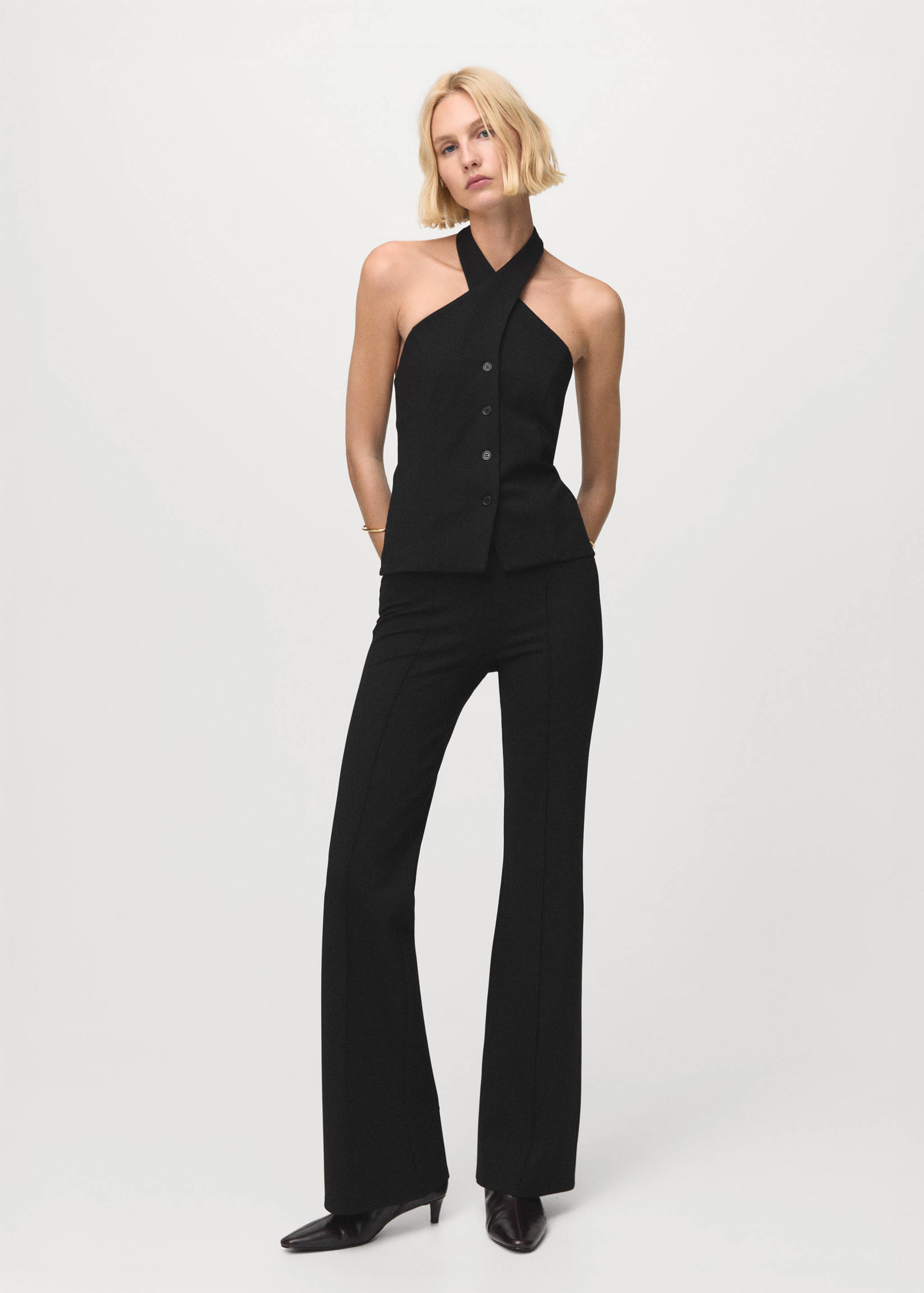 Gilet emmanchures américaines boutons - Plan général