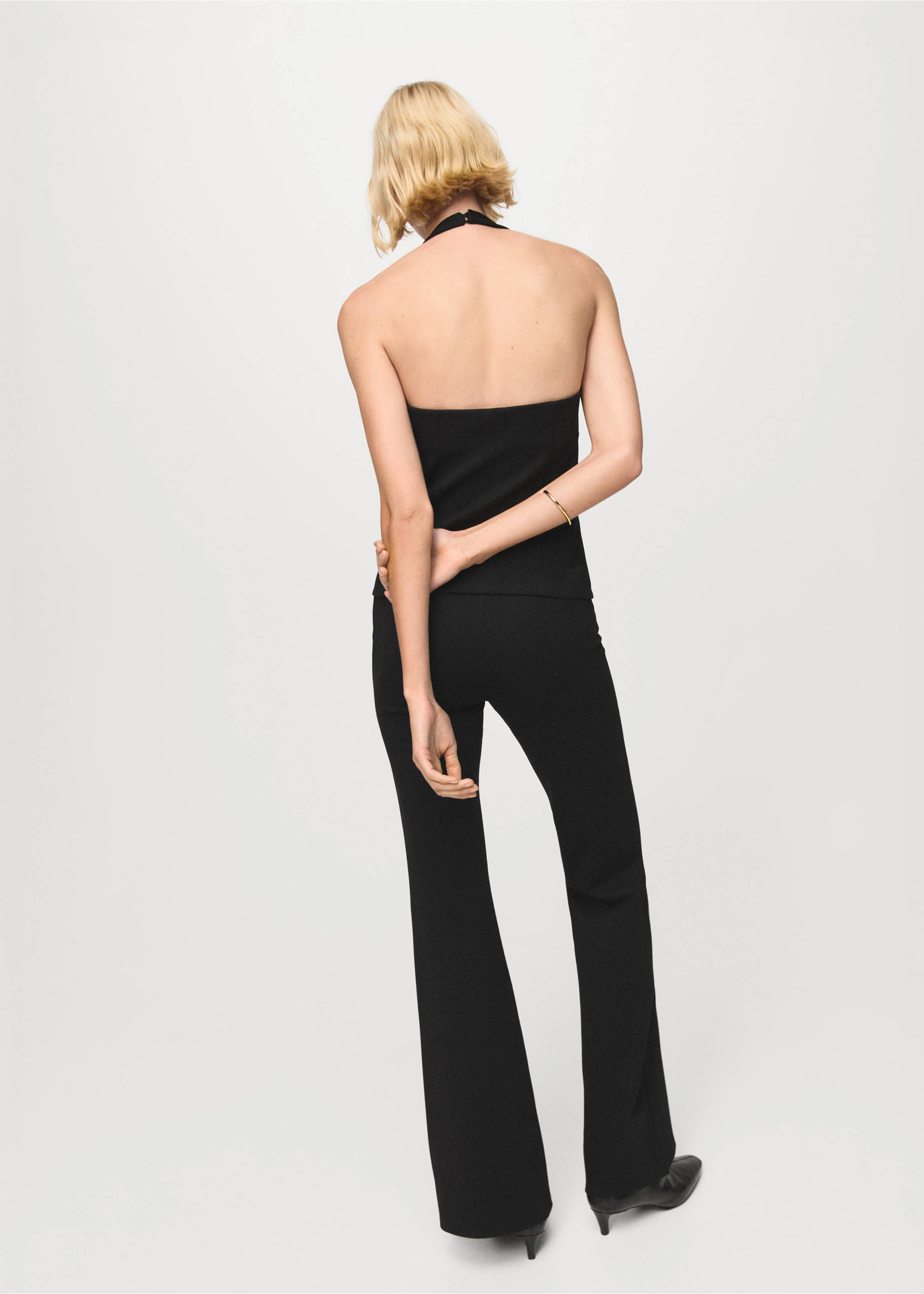 露背挂脖领系扣马甲 - null, 黑色. Ref: 27061249-00.