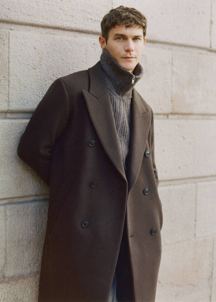 Ribbed-knit cardigan with zip — Chocolate