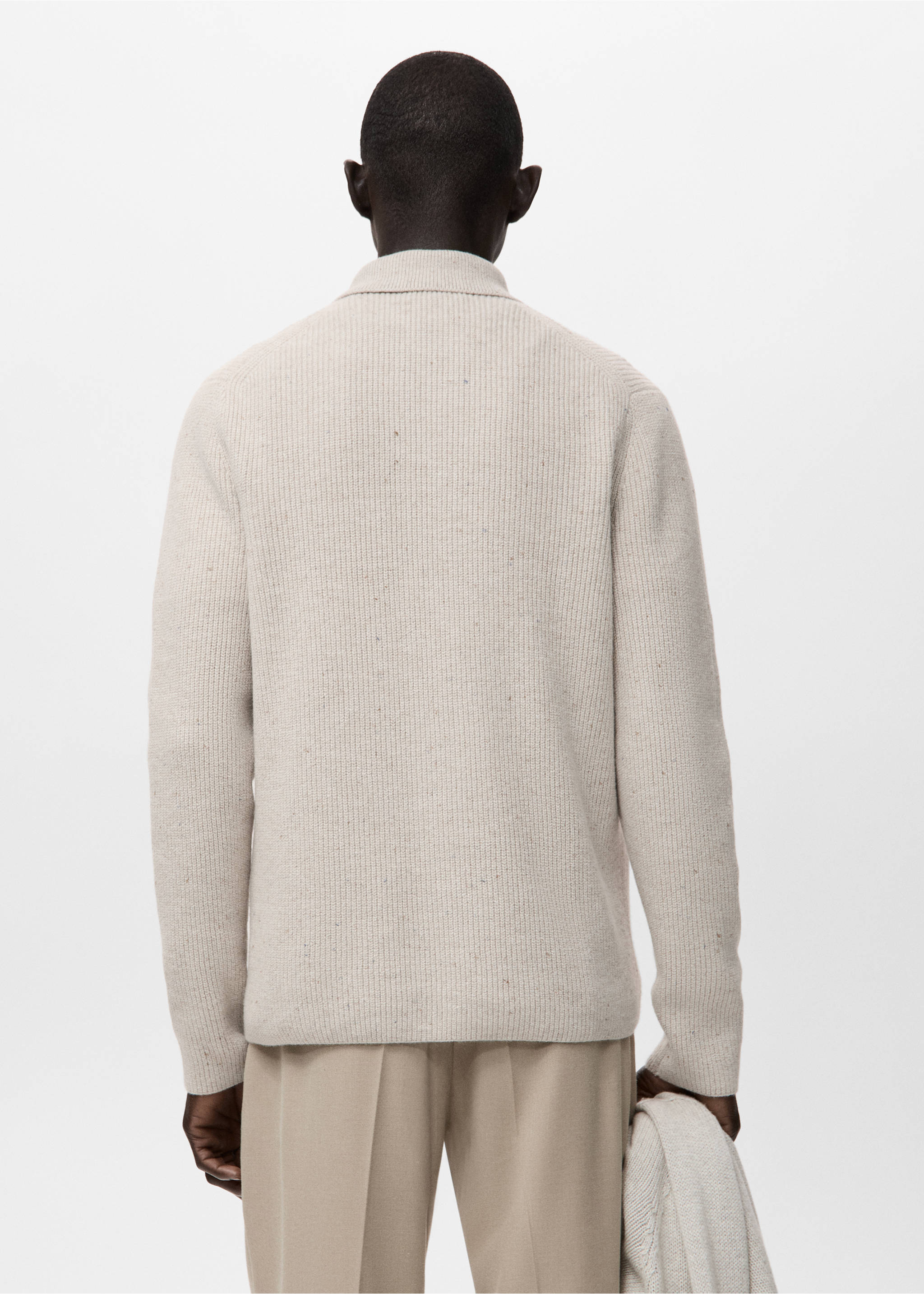 Cárdigan punto canalé - Reverso del artículo, Gris claro/pastel. Ref: 27061251-00.