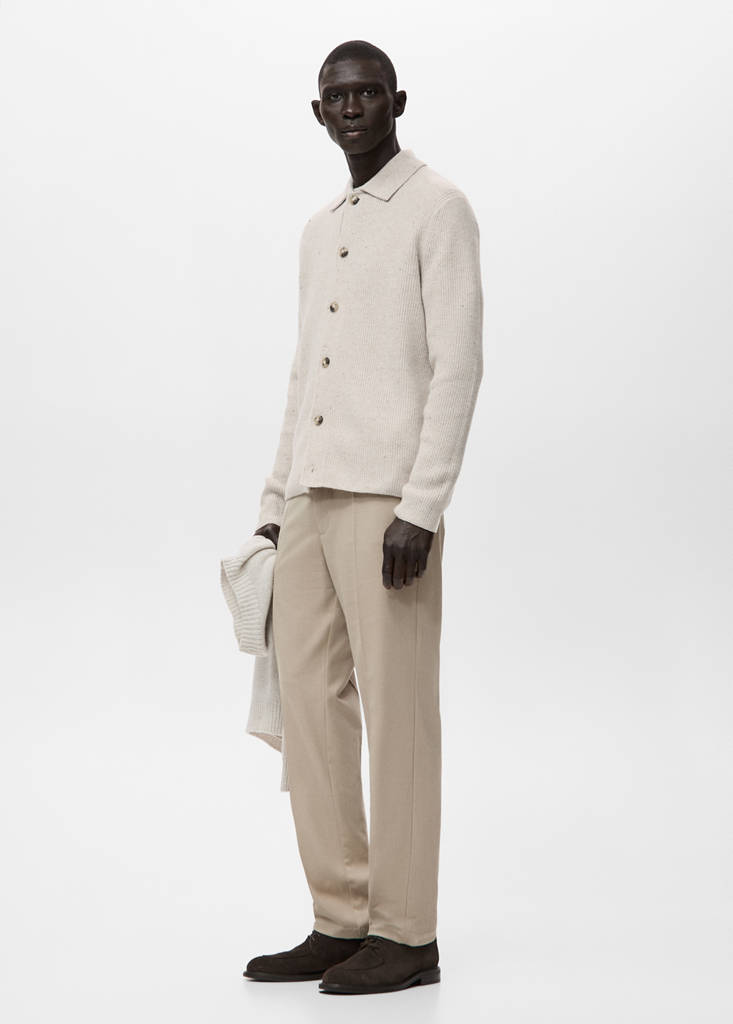 Ribbed knit cardigan — Light/Pastel Grey