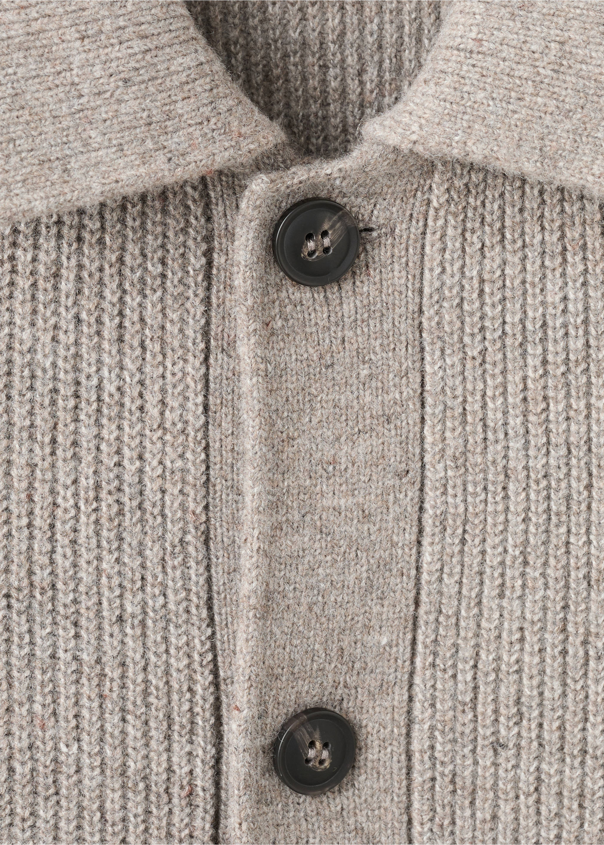 Cárdigan punto canalé - Detalle del artículo 8, Marrón medio. Ref: 27061251-00.