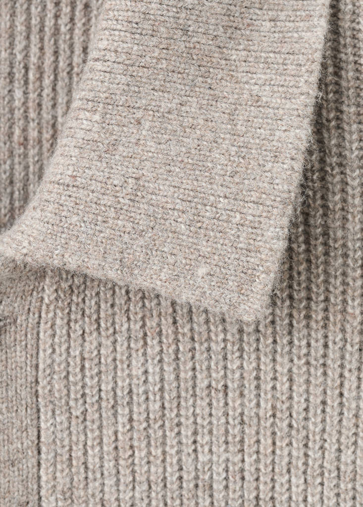 Ribbed knit cardigan — Medium Brown