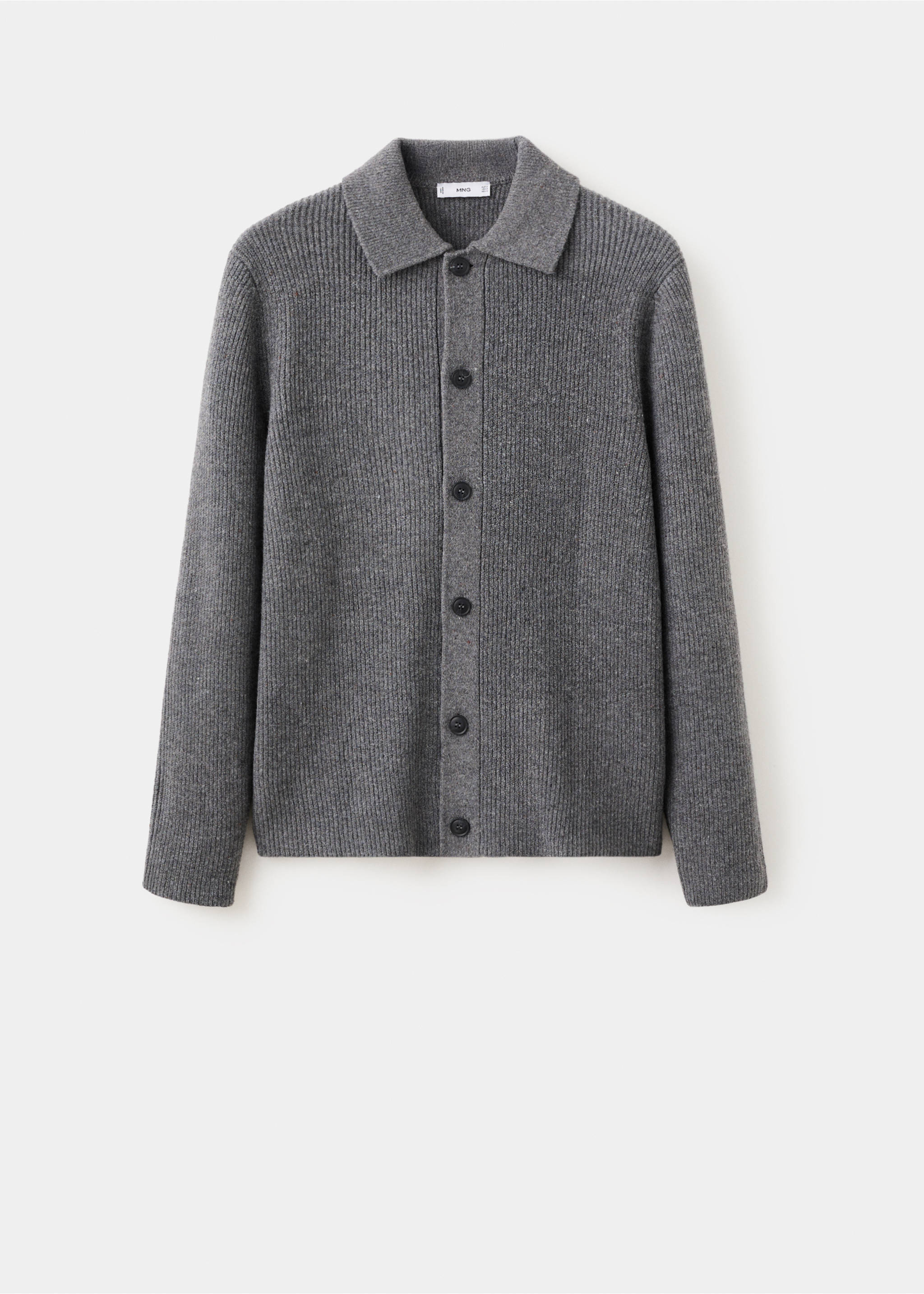 Cárdigan punto canalé - Artículo sin modelo, Gris medio vigoré. Ref: 27061251-00.