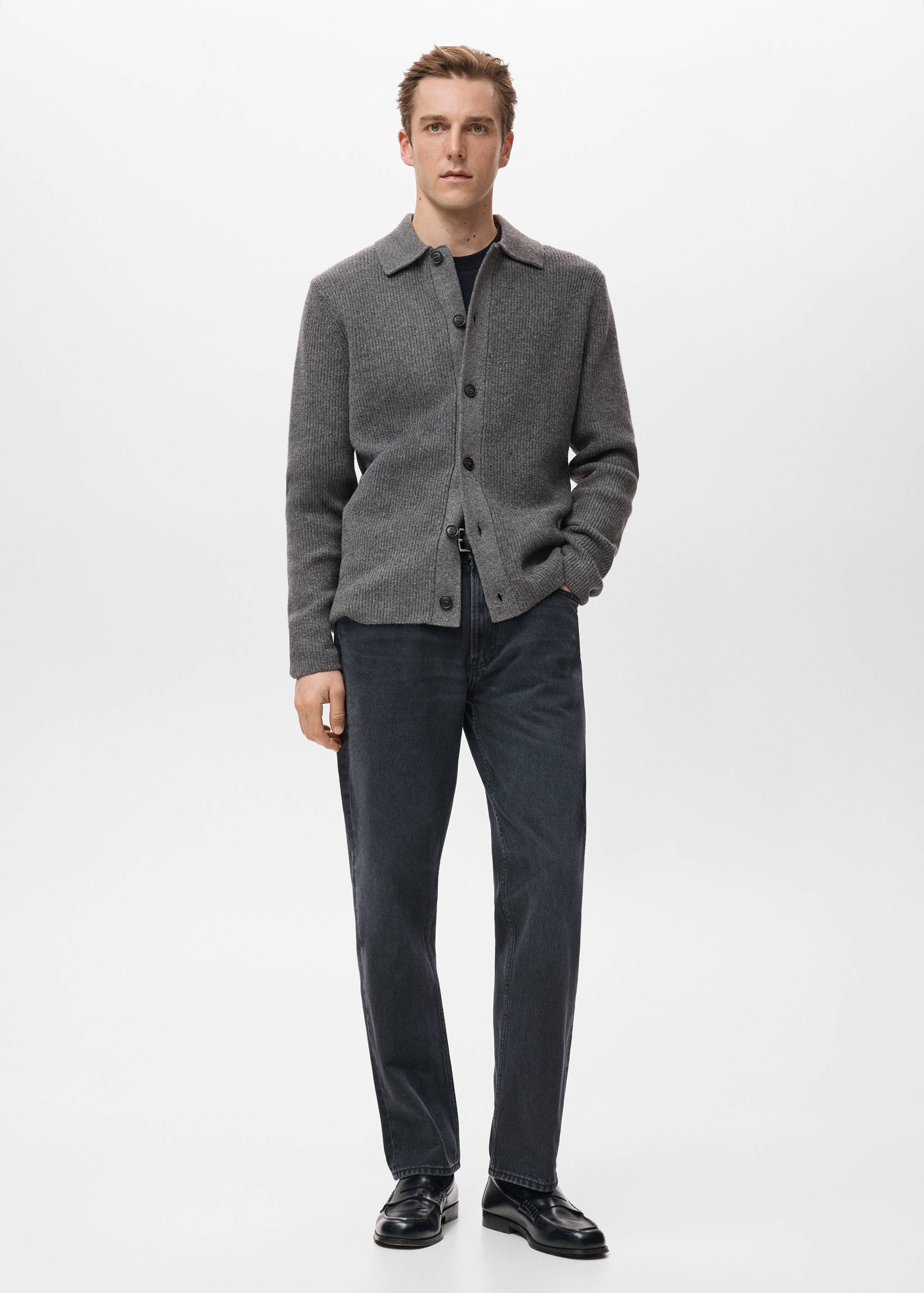 Ribbed knit cardigan - General plane