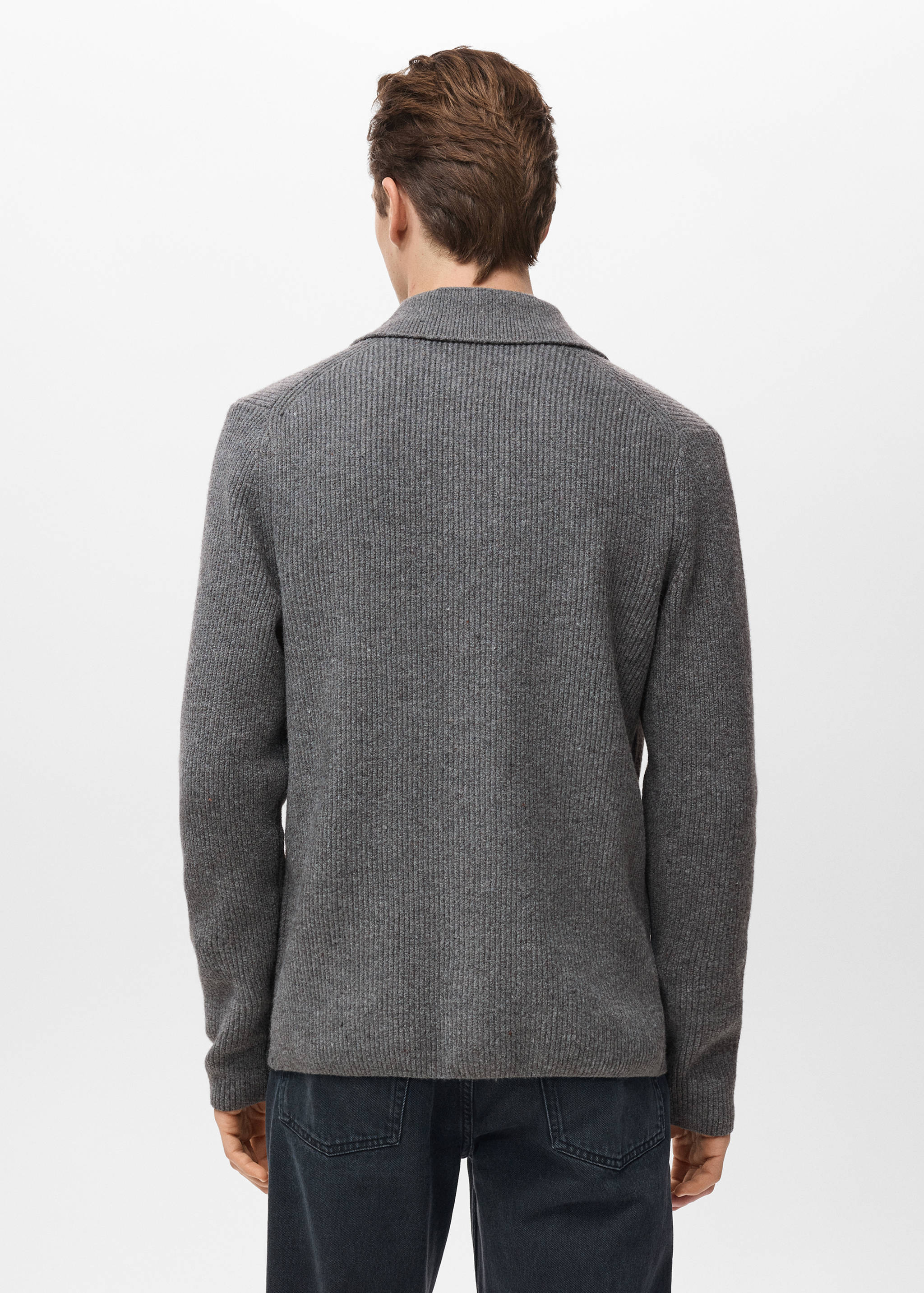 Ribbed knit cardigan - Reverse of the article
