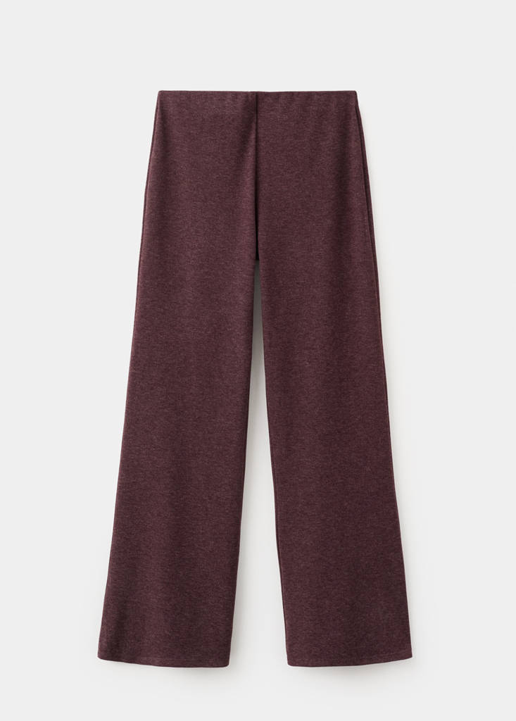 Knitted trousers with elastic waistband — Burgundy