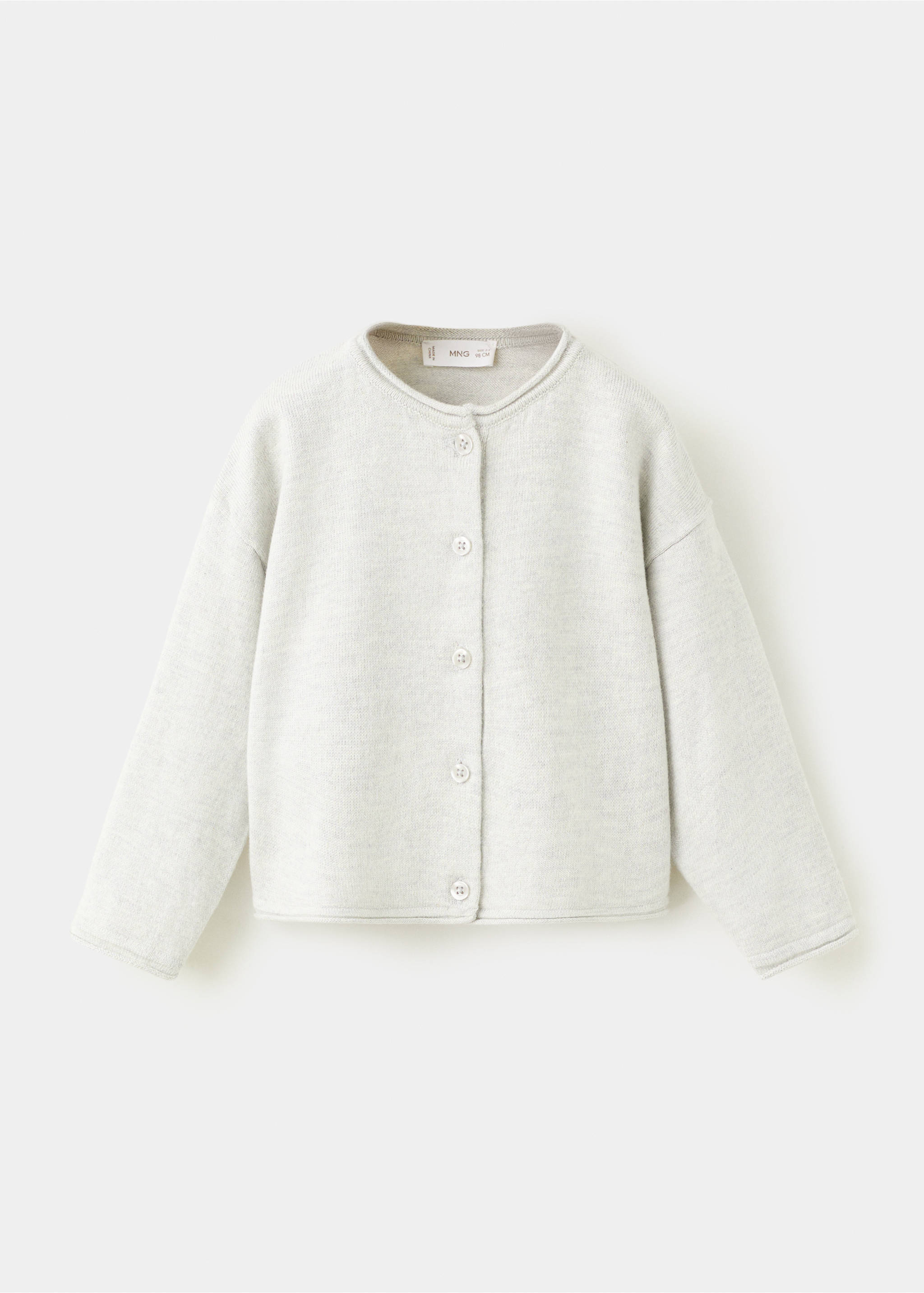 Knitted button cardigan - Article without model, Light Heather Grey. Ref: 27061253-00.