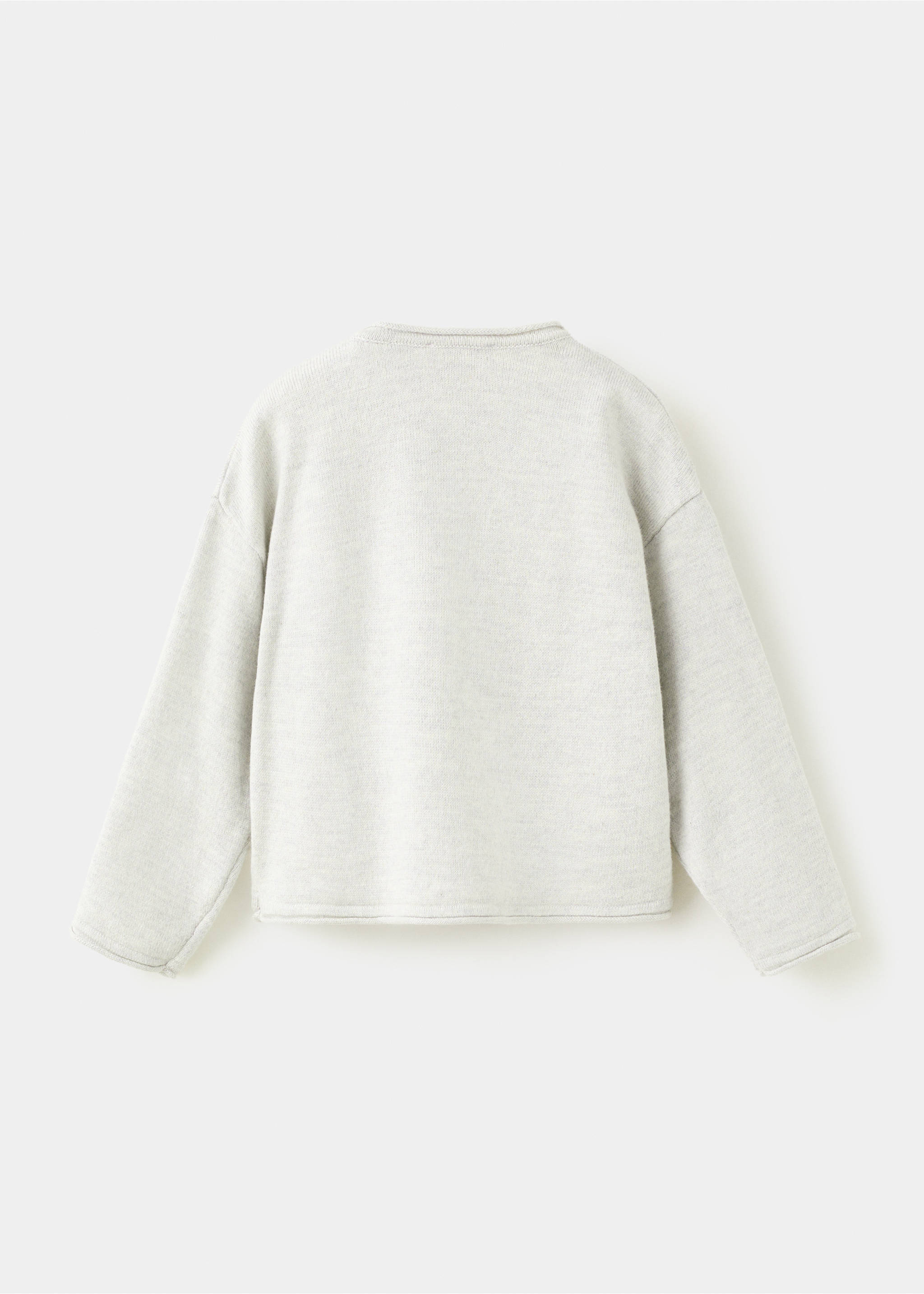 Knitted button cardigan - Reverse of the article, Light Heather Grey. Ref: 27061253-00.