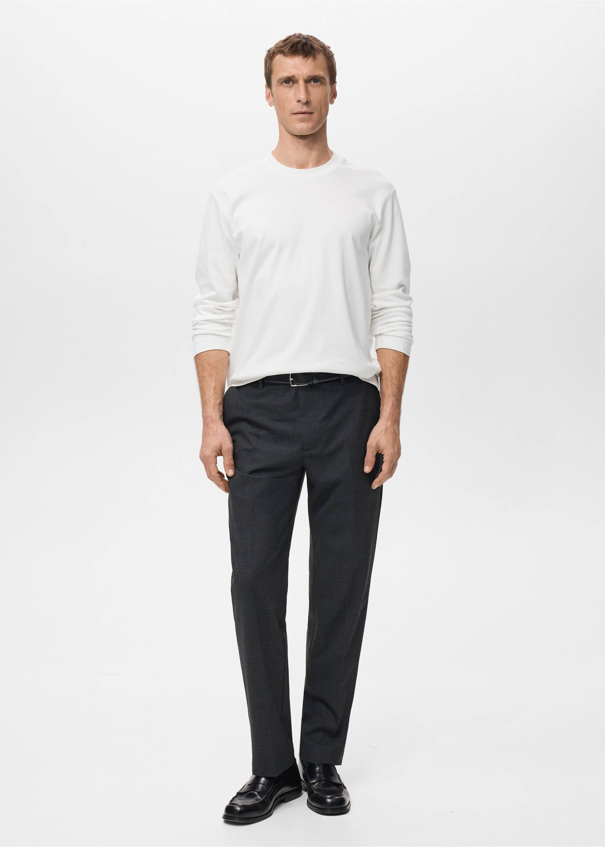 Лонгслив regular fit - Общий план, Белый. Ref: 27061254-00.