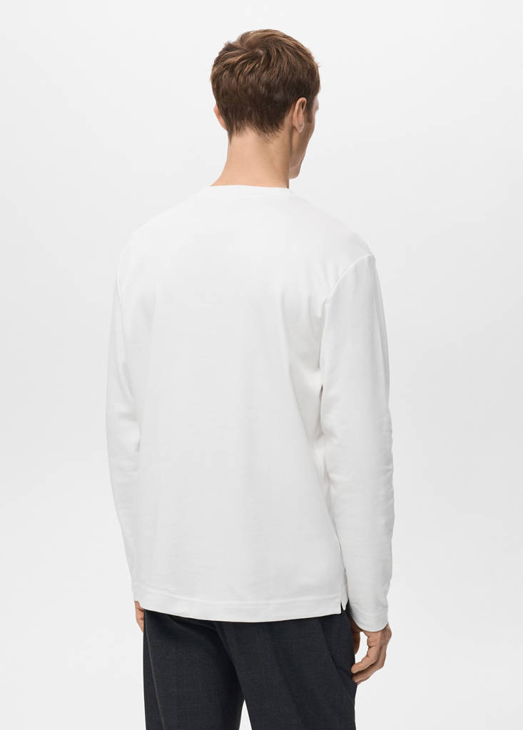 Long sleeve regular fit T-shirt — White