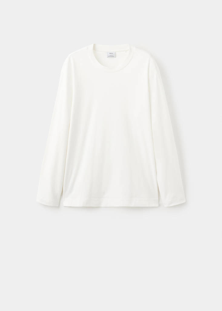 Long sleeve regular fit T-shirt — White