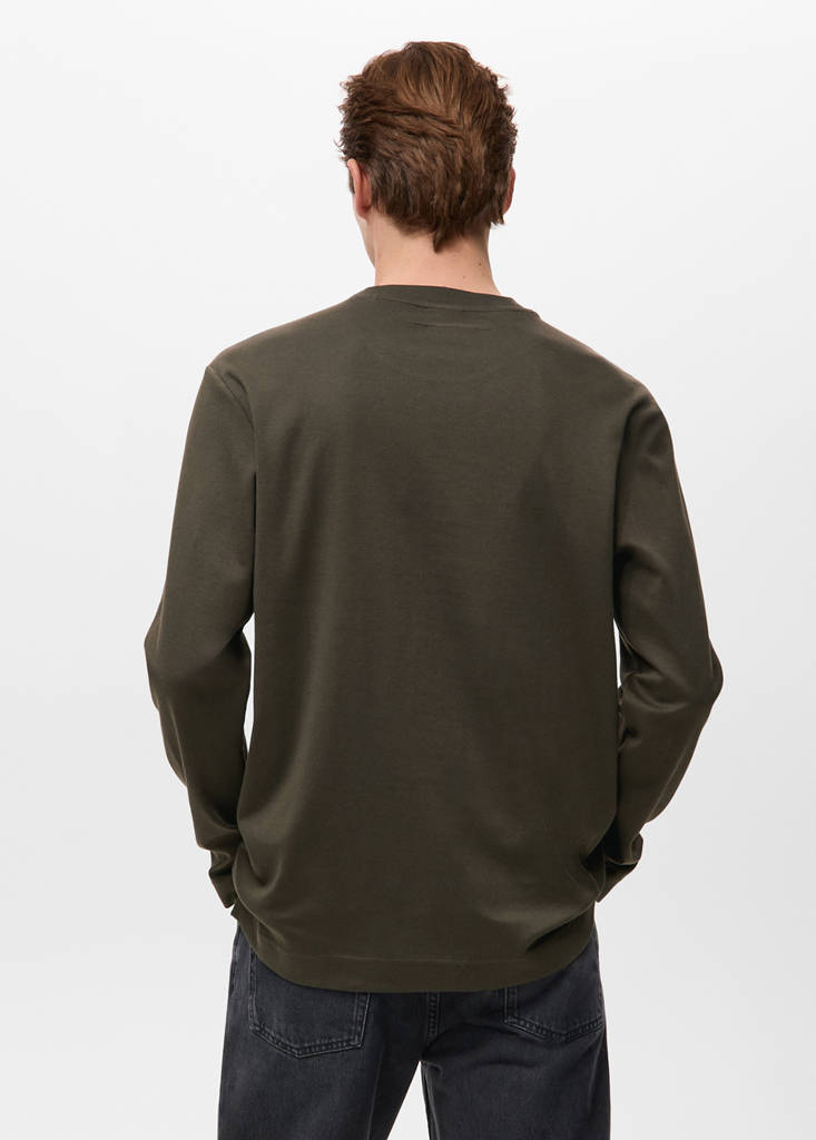 Long sleeve regular fit T-shirt — Chocolate