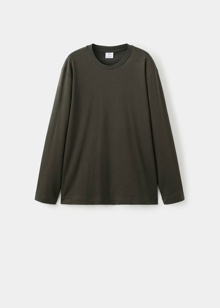 Long sleeve regular fit T-shirt — Chocolate