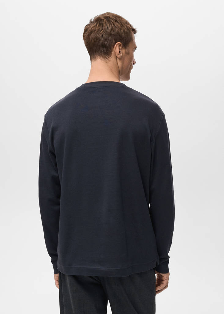 Long sleeve regular fit T-shirt — Navy