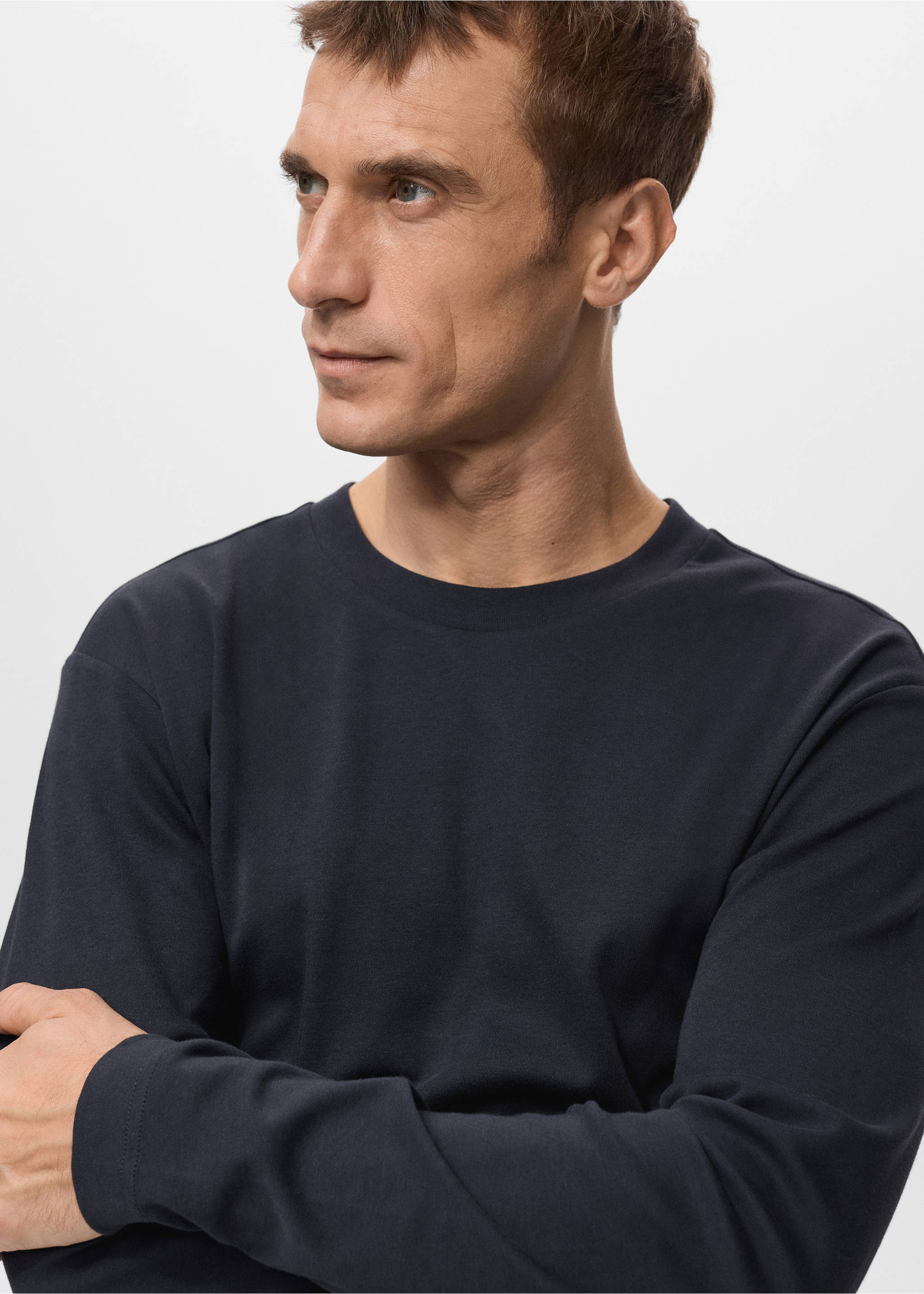 Лонгслив regular fit - Деталь изделия 1, Глубокий темно-синий. Ref: 27061254-00.