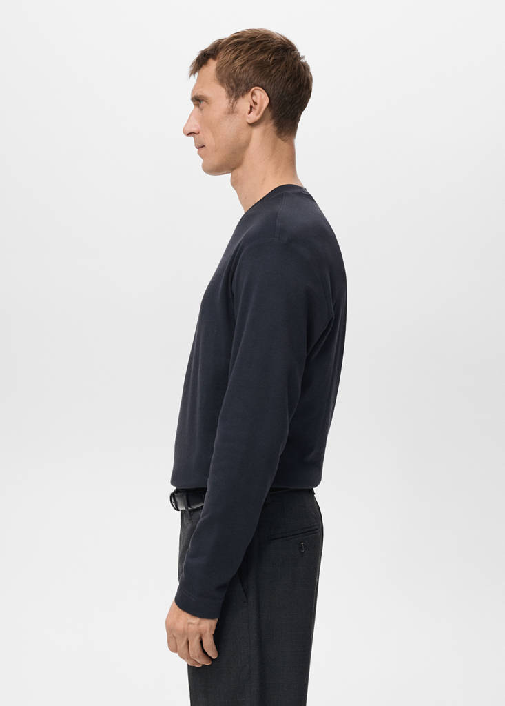 Long sleeve regular fit T-shirt — Navy