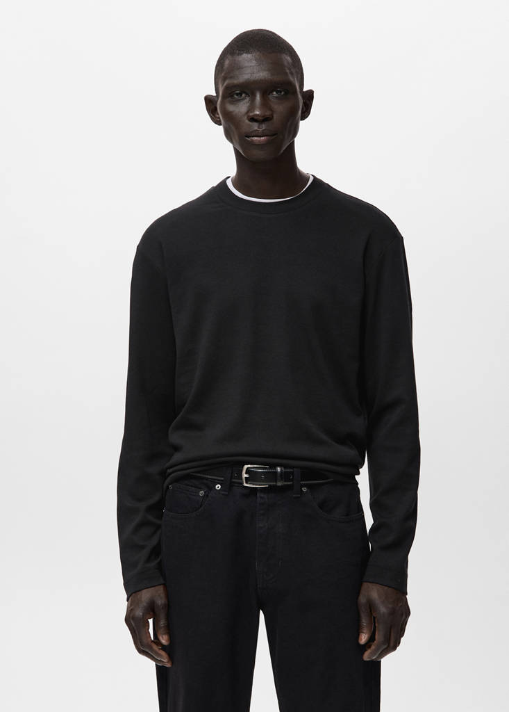 Long sleeve regular fit T-shirt — Black