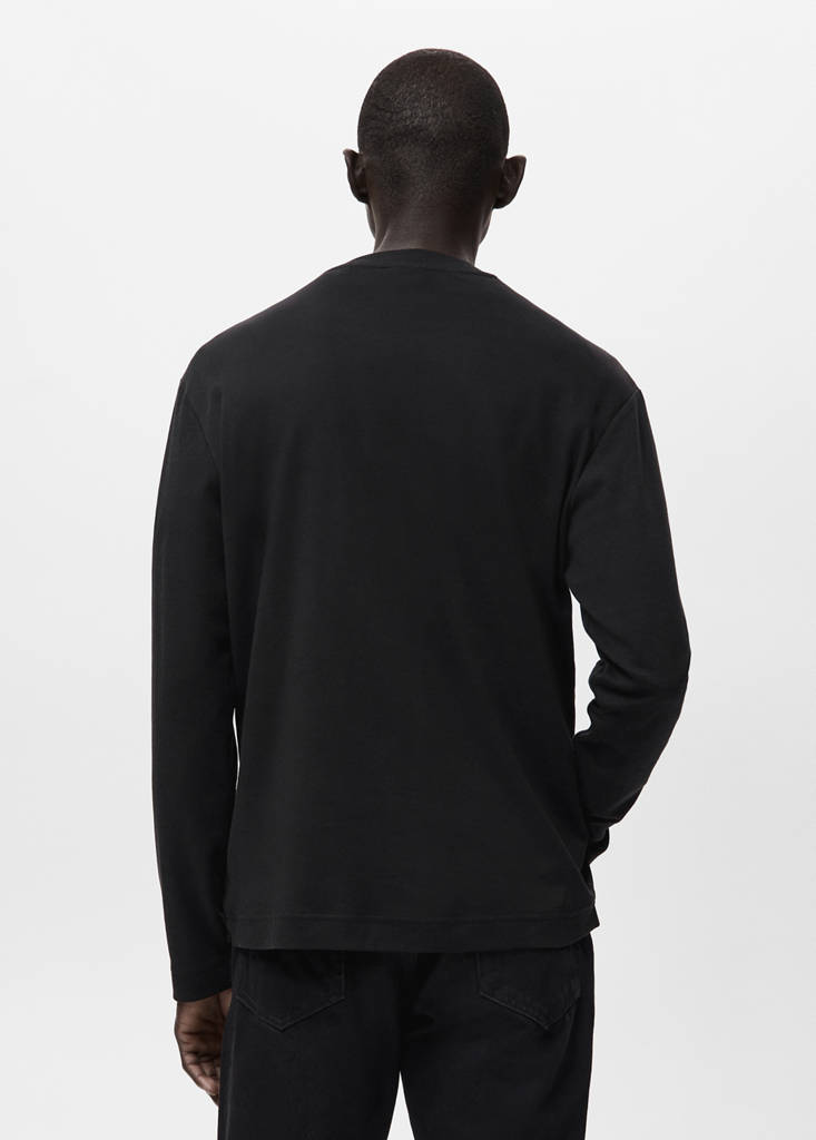 Long sleeve regular fit T-shirt — Black